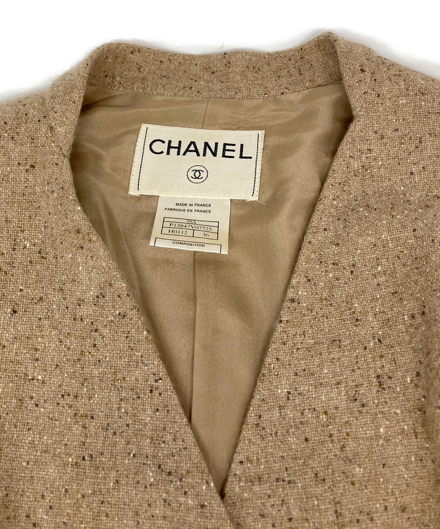 シャネル　カシミヤジャケット 中古・古着通販】CHANEL (シャネル) カシミヤ100％ ジャケット