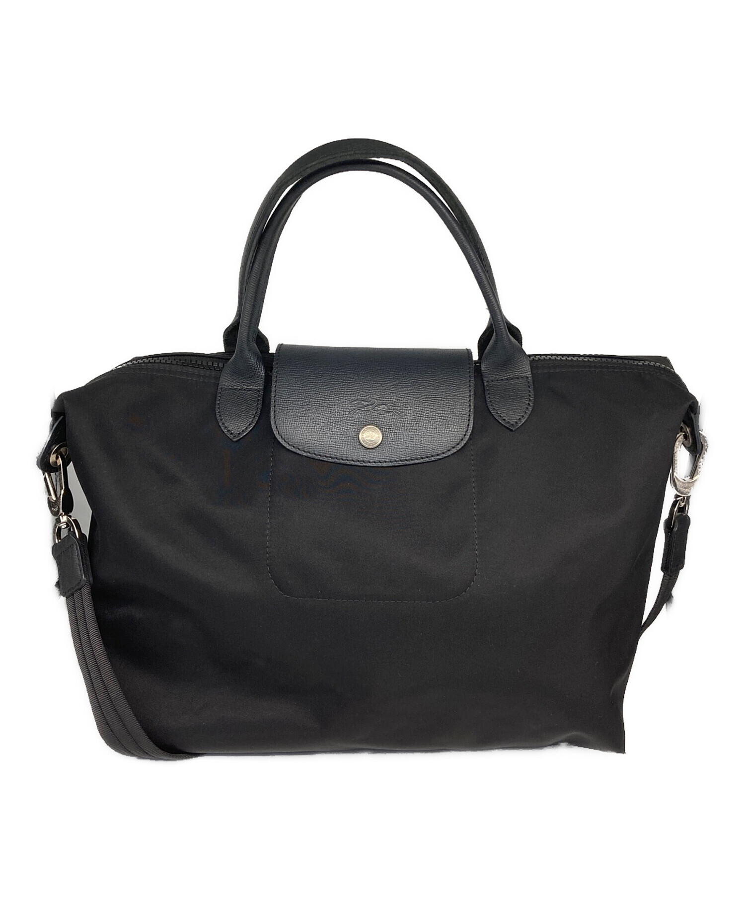LONGCHAMP 2wayバッグ ブラック 中古・古着通販】LONGCHAMP (ロンシャン) 2WAYバッグ ブラック