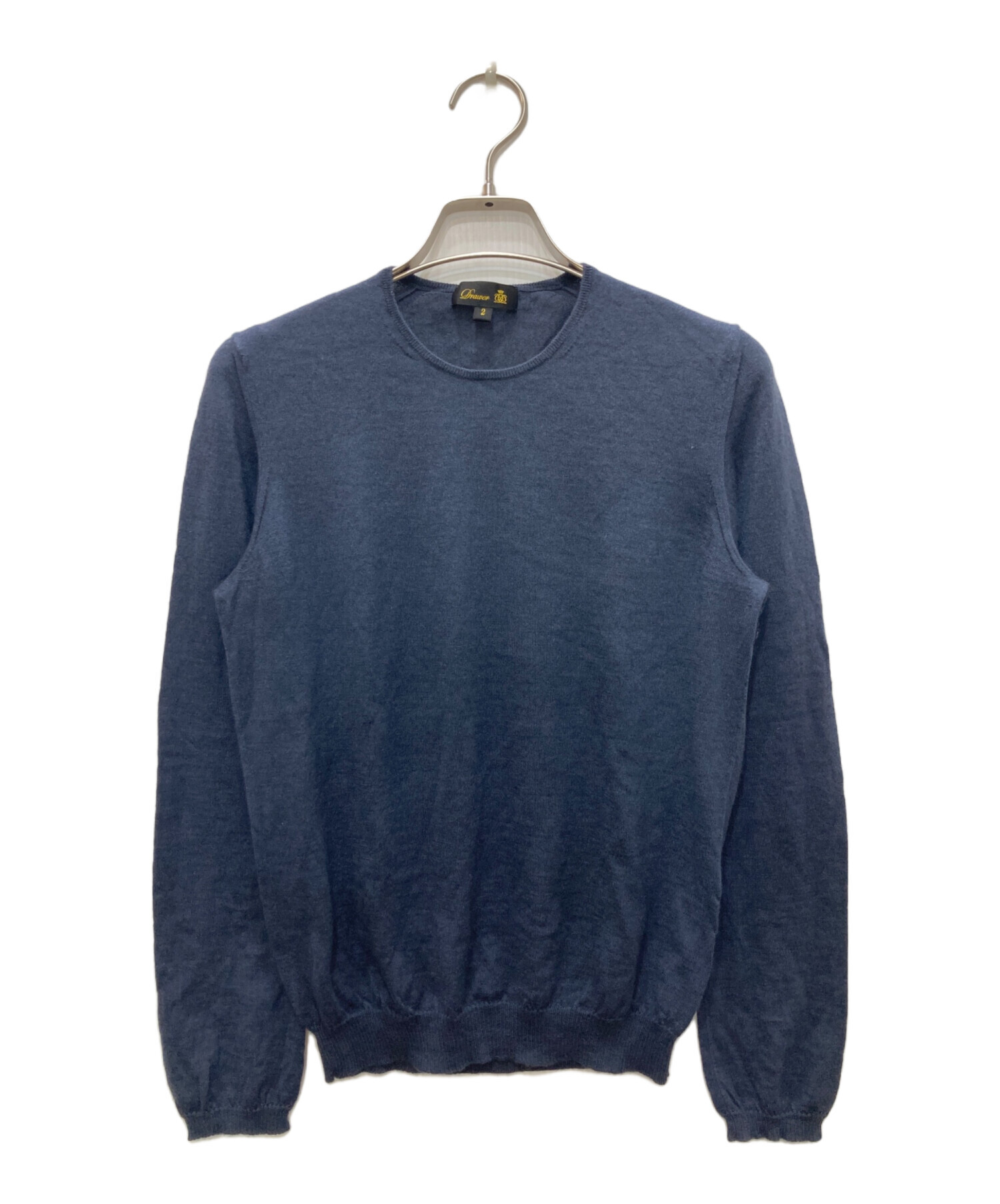 美品 Drawer コットンカシミヤ裏毛クルーネックプルオーバー 1 グレー Drawer / ドゥロワー | コットンカシミヤ裏毛クルーネックプルオーバー