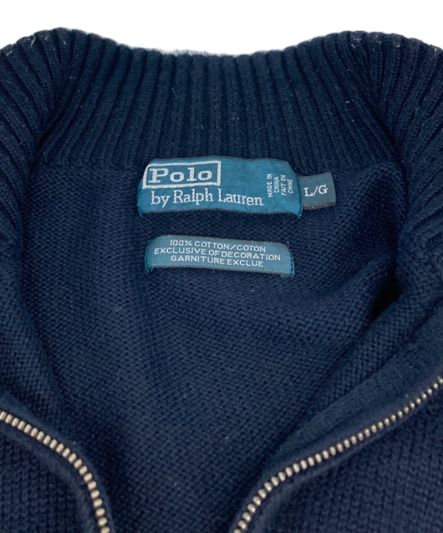 Polo by Ralph Lauren ジッパー付きニット ネイビー L