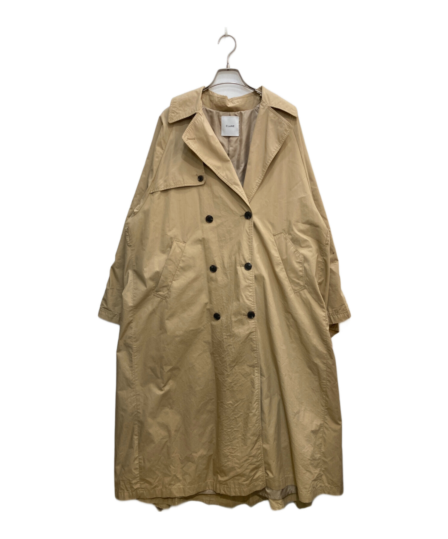 CLANE クラネ トレンチコート レディース 【古着】【中古】 中古・古着通販】CLANE (クラネ) バックフリルスリーブトレンチコート