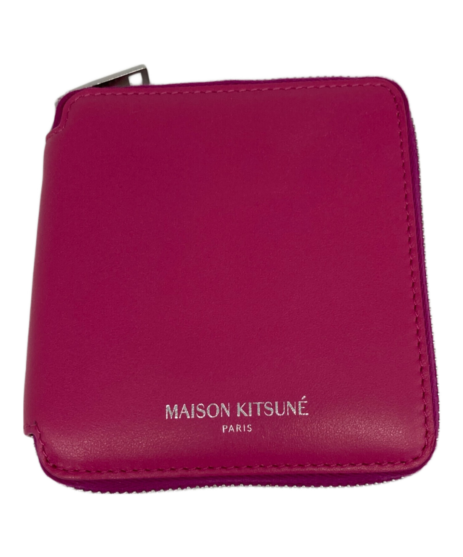 メゾンキツネ　二つ折り財布　ピンク 中古・古着通販】MAISON KITSUNE (メゾンキツネ) ラウンドジップ