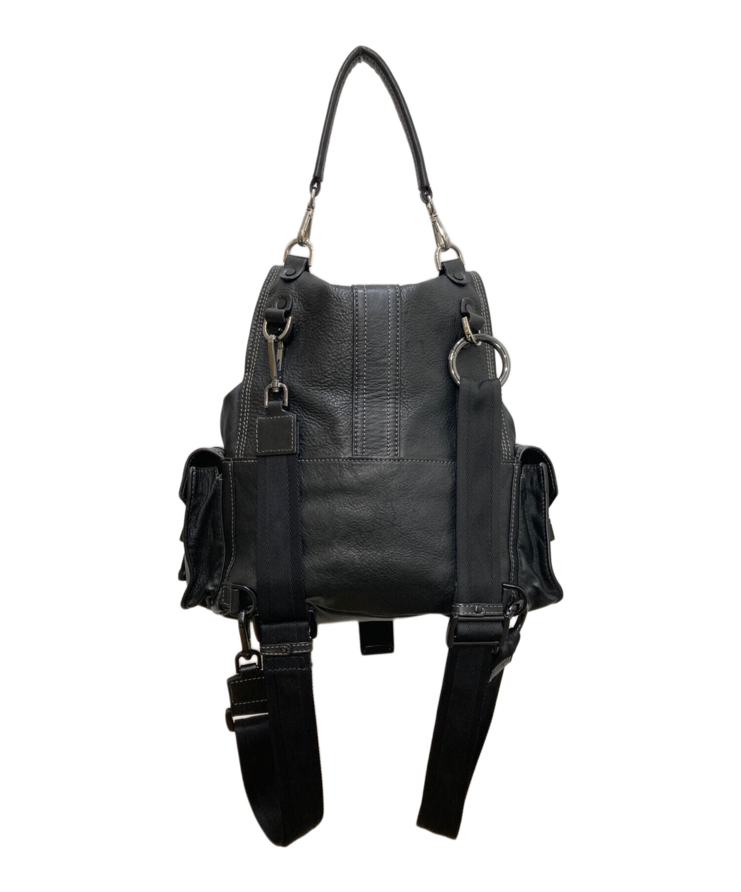 中古・古着通販】DIESEL (ディーゼル) レザーリュック ブラック