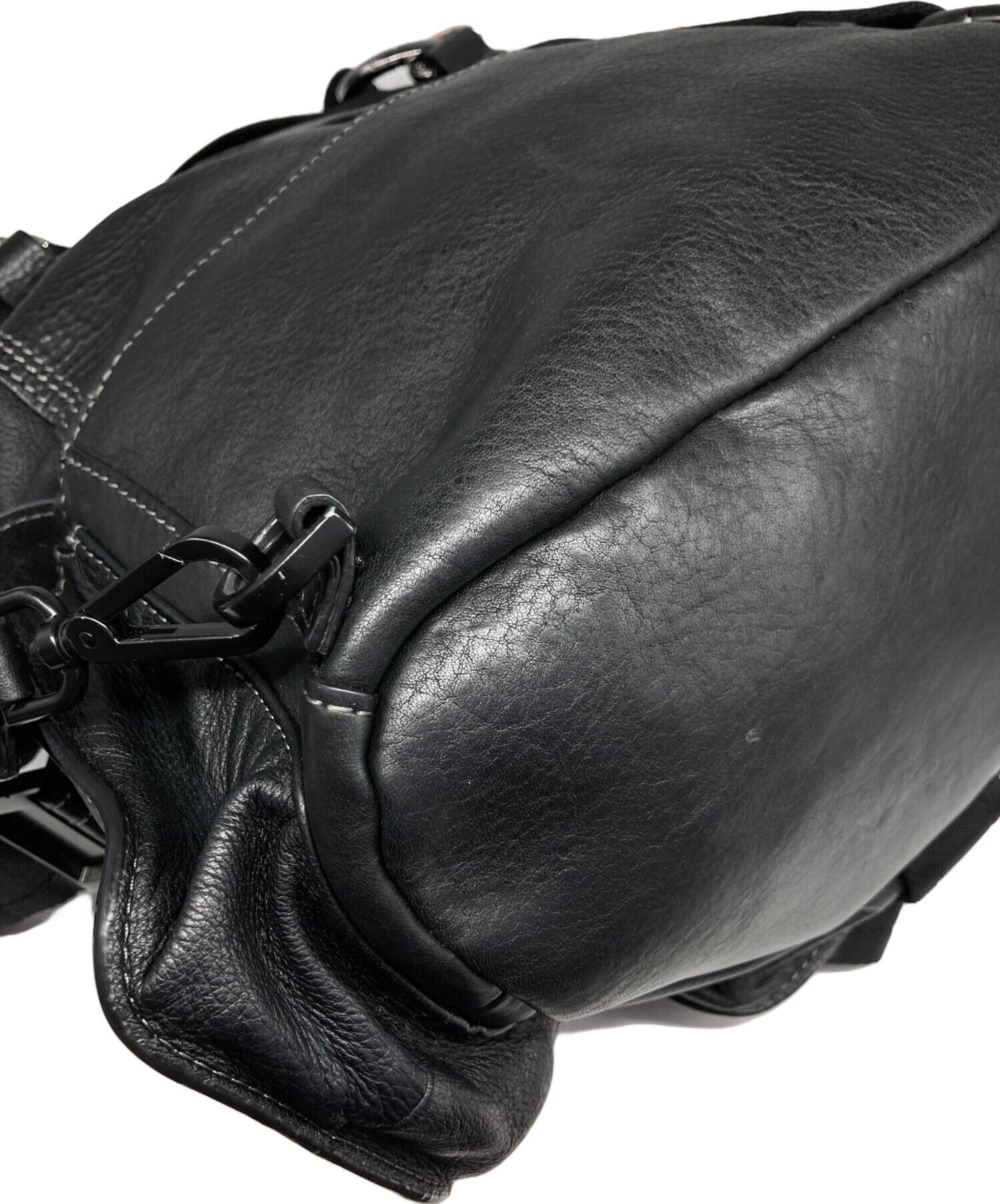 中古・古着通販】DIESEL (ディーゼル) レザーリュック ブラック