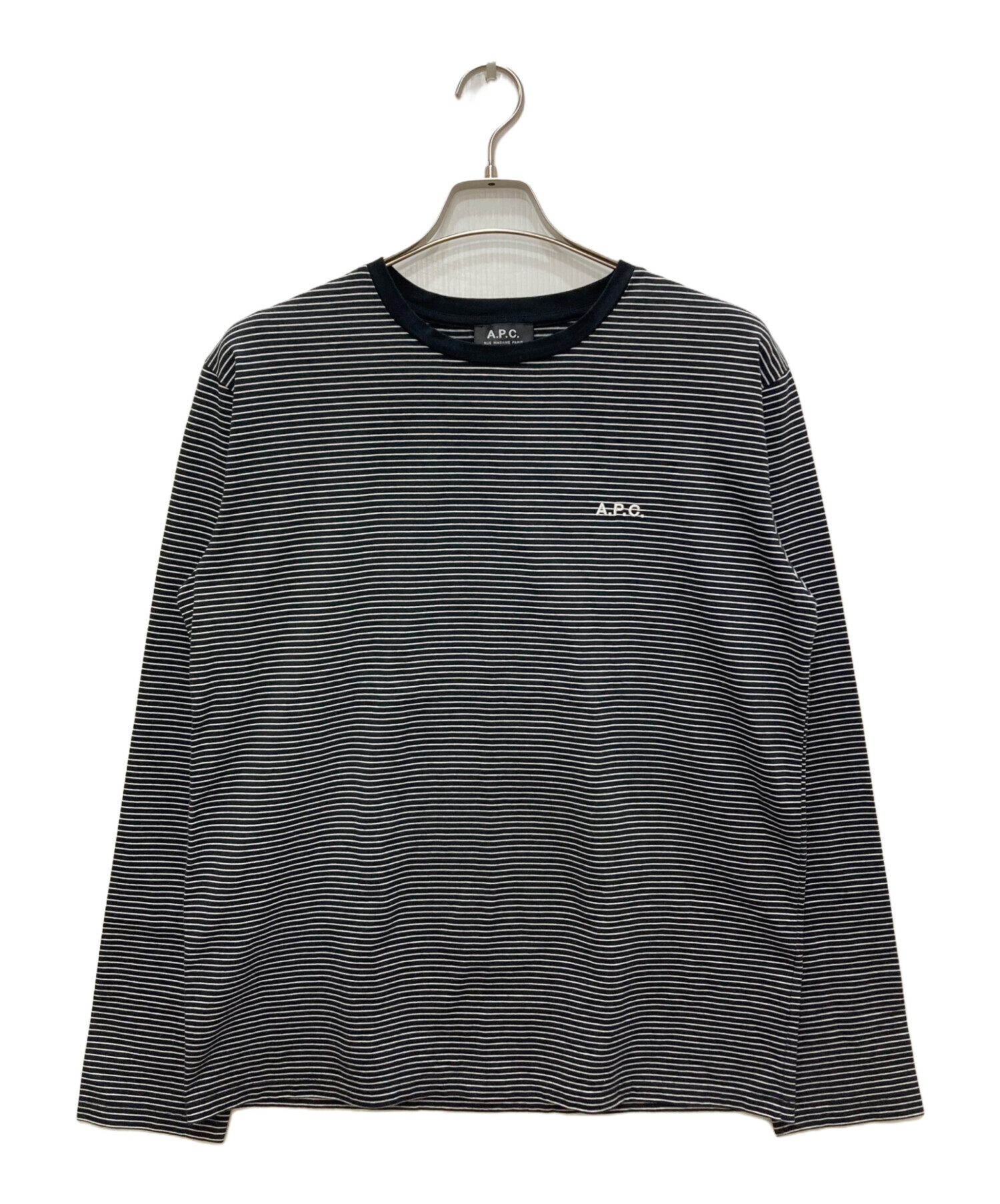 中古・古着通販】A.P.C. (アーペーセー) ボーダーカットソー ブラック 