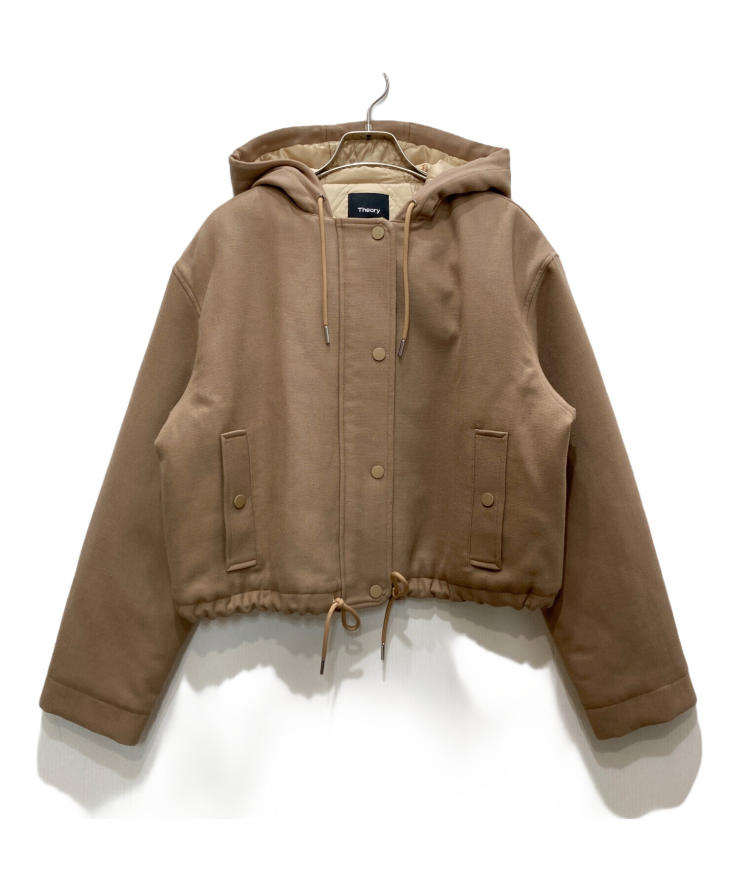 【激安✨️】theory 本革 ジャケット ベージュ 定価98000円 セオリー theory（セオリー） 21年製 ベージュ Luxe Leather Bavewick N レザー