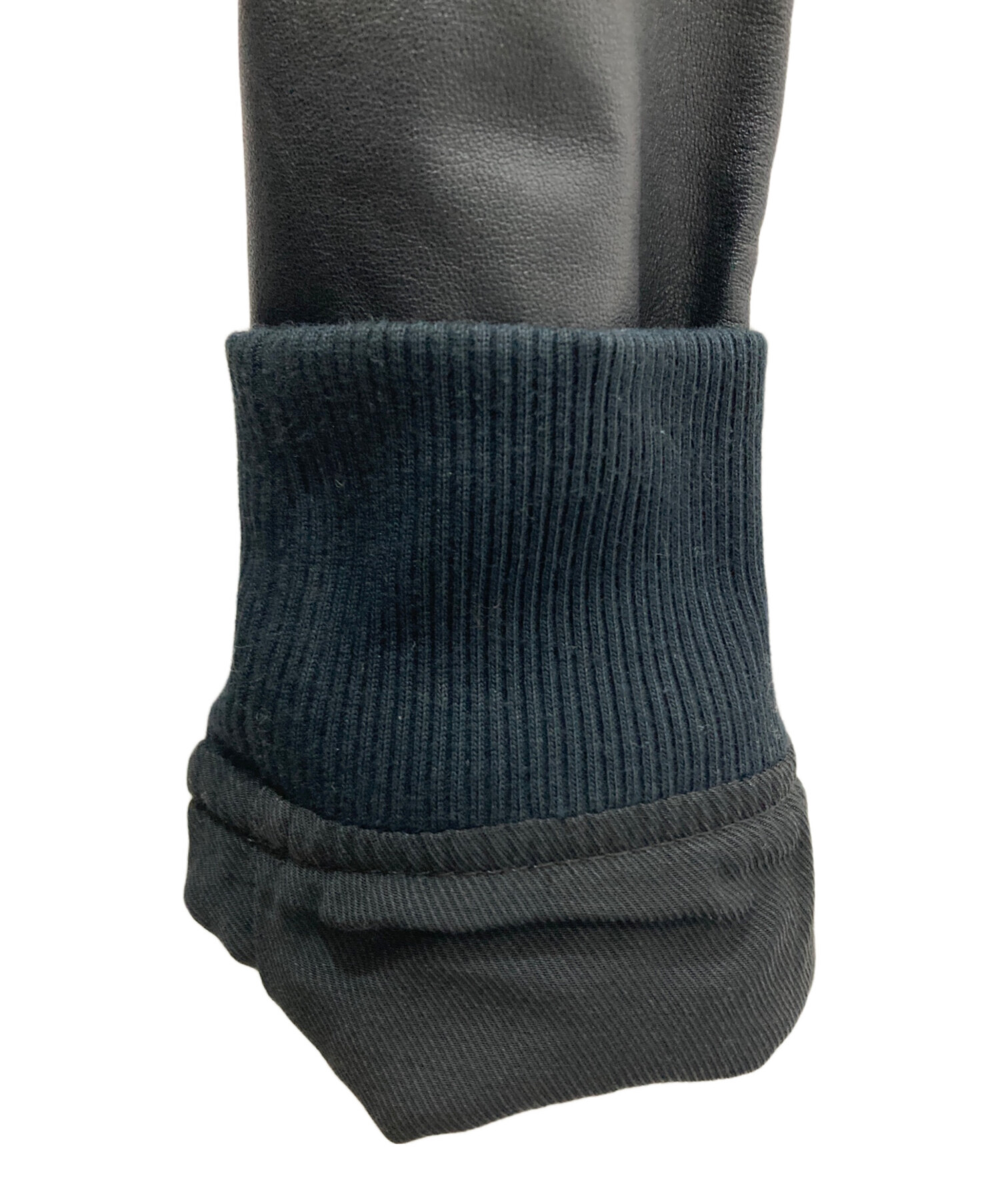 中古・古着通販】DIESEL (ディーゼル) ラムレザー切替ジップパーカー