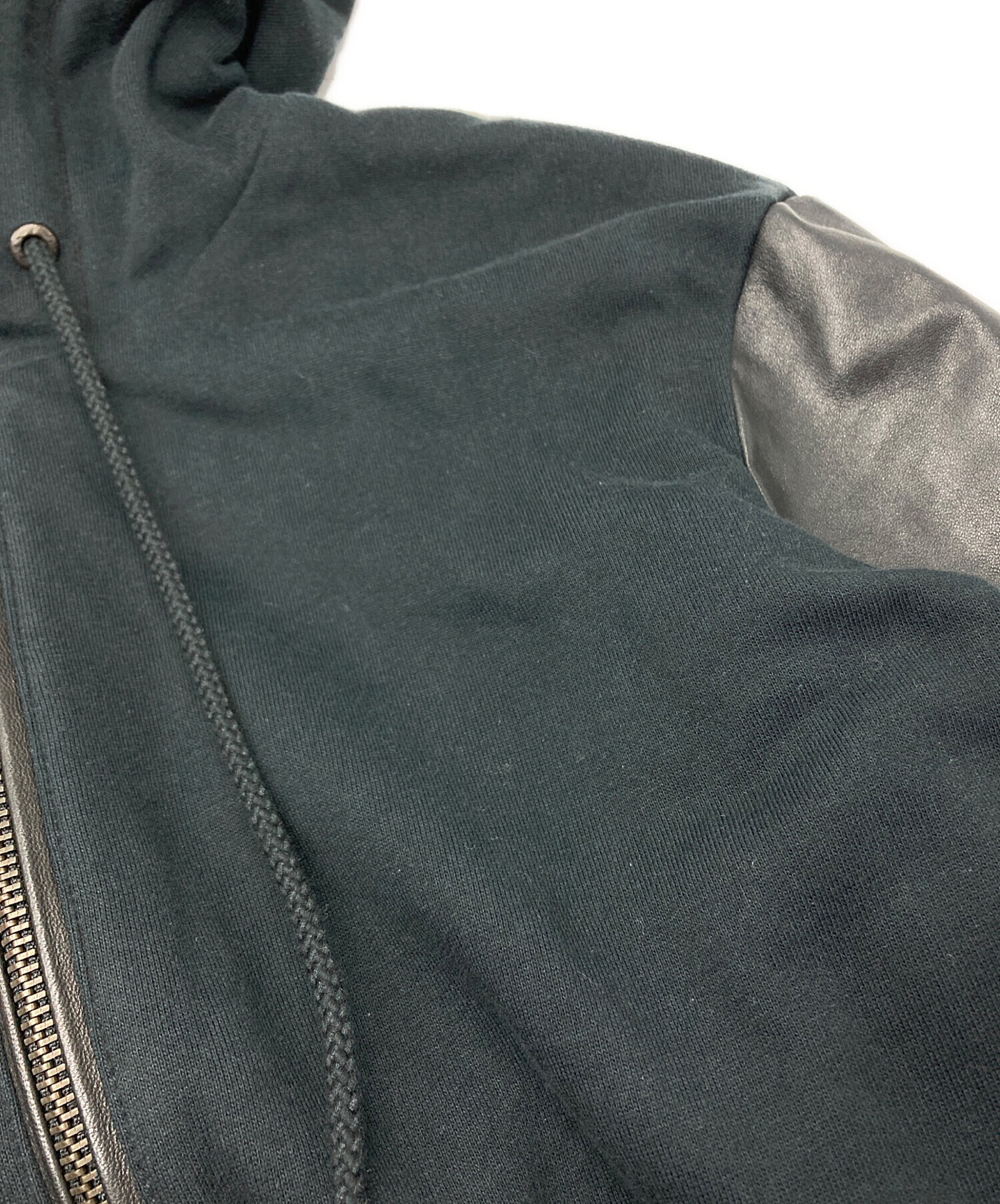 中古・古着通販】DIESEL (ディーゼル) ラムレザー切替ジップパーカー