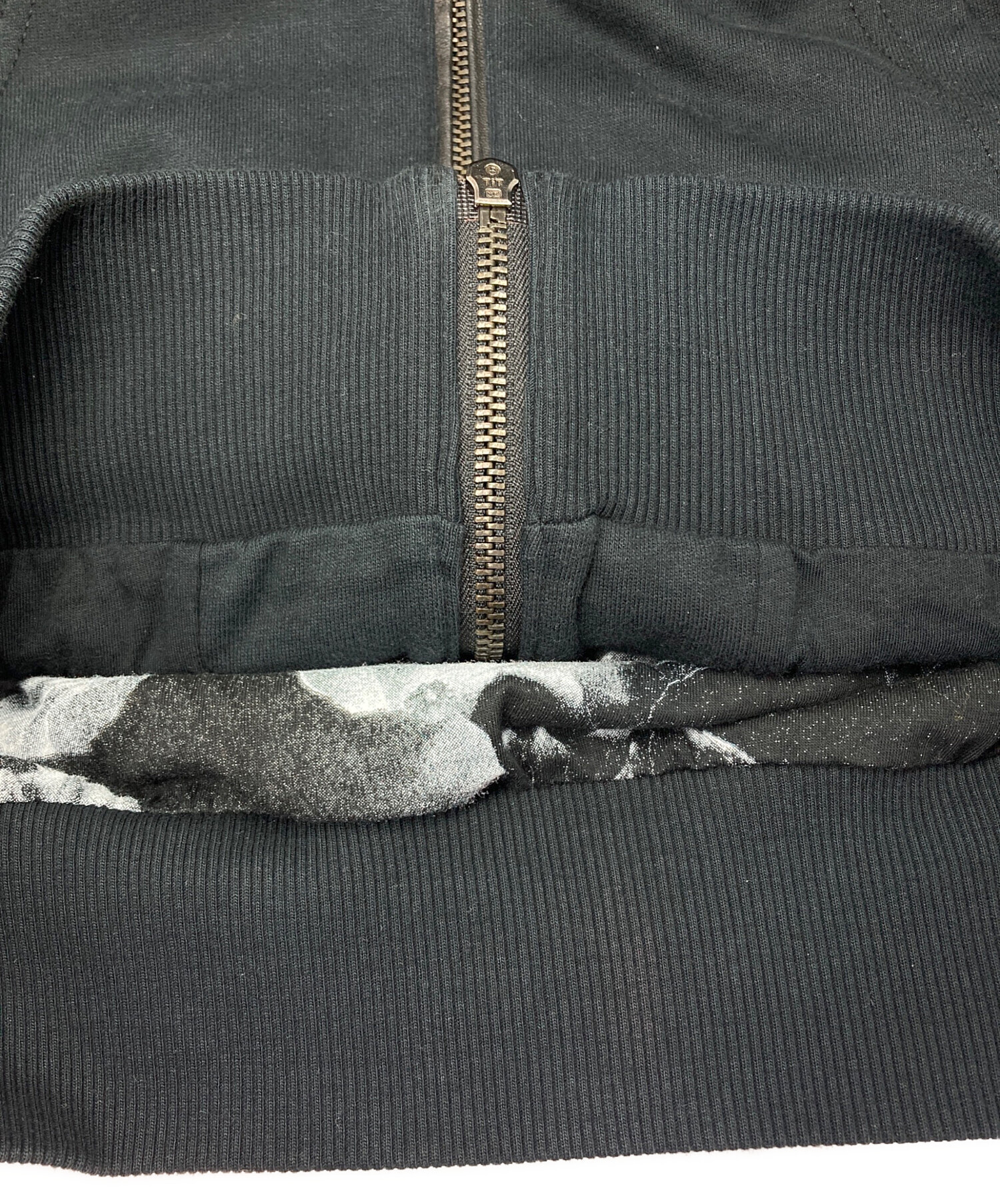 中古・古着通販】DIESEL (ディーゼル) ラムレザー切替ジップパーカー