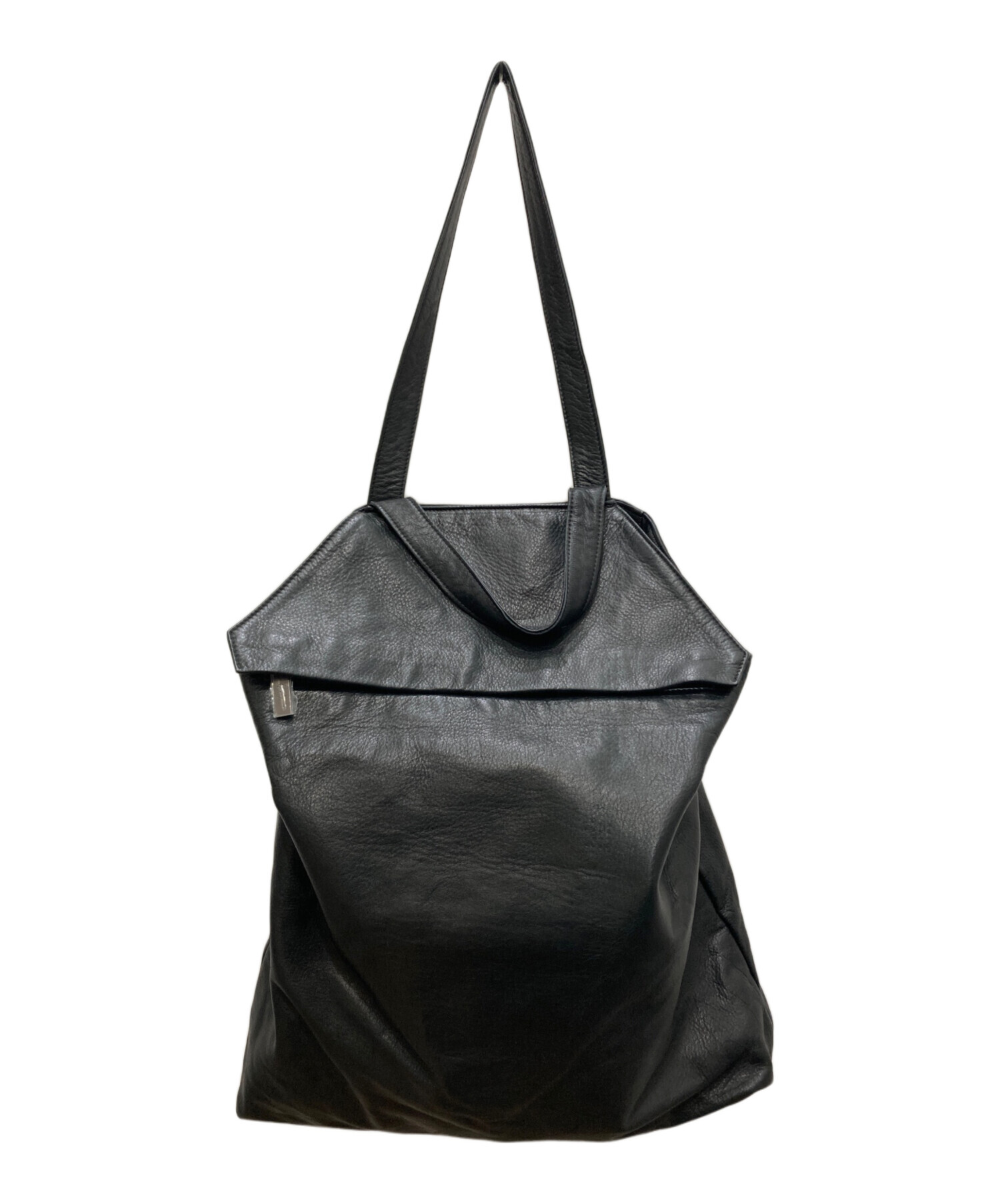 ヨウジヤマモトファム　レザーバッグ 中古・古着通販】YOHJI YAMAMOTO (ヨウジヤマモト) レザーハンドバッグ