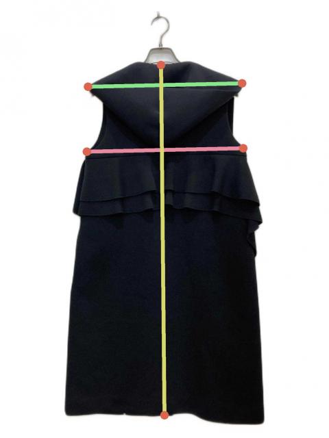 中古・古着通販】yori (ヨリ) ボンディングロングジレ ブラック サイズ