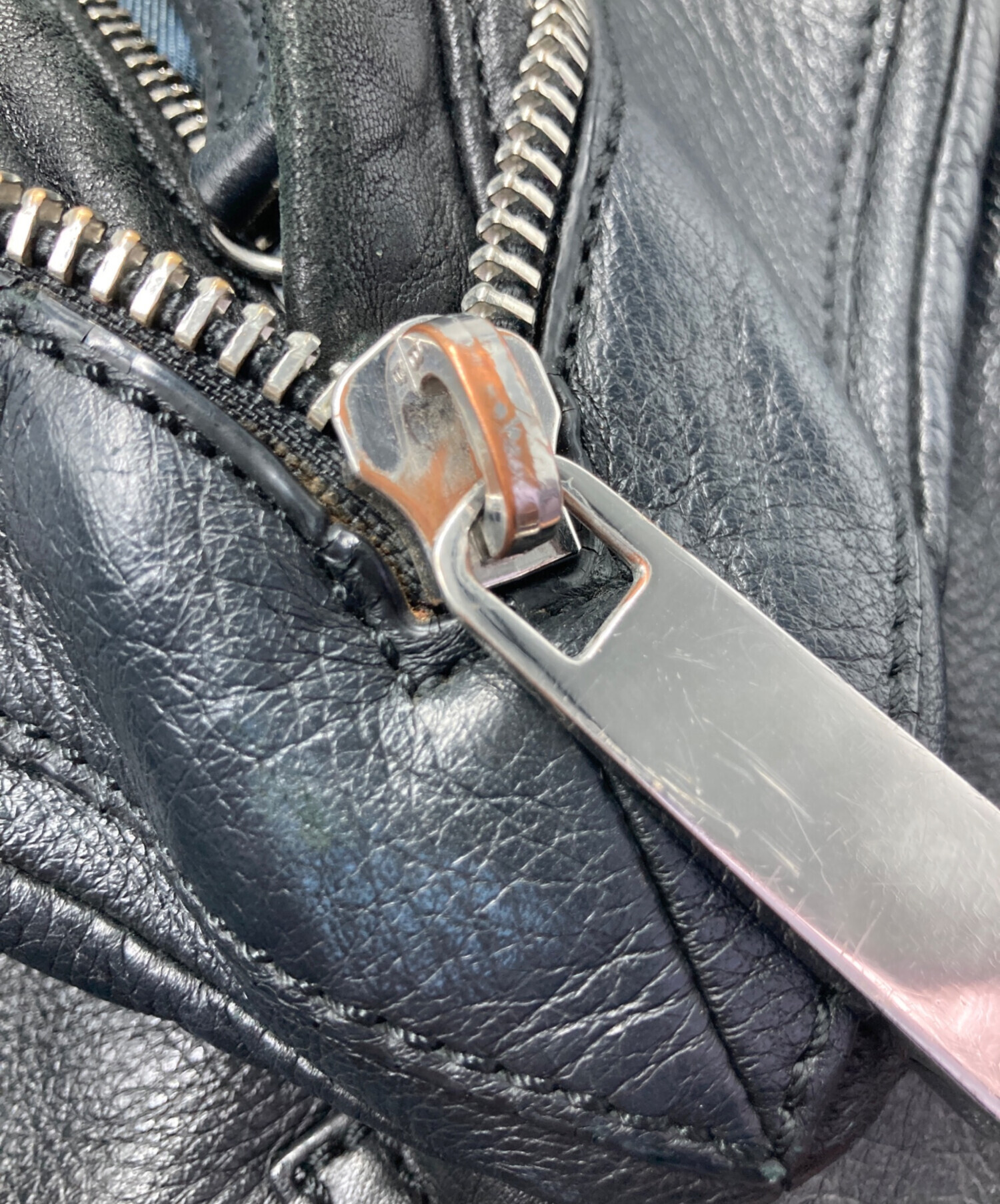 中古・古着通販】DIESEL (ディーゼル) レザーリュック ブラック