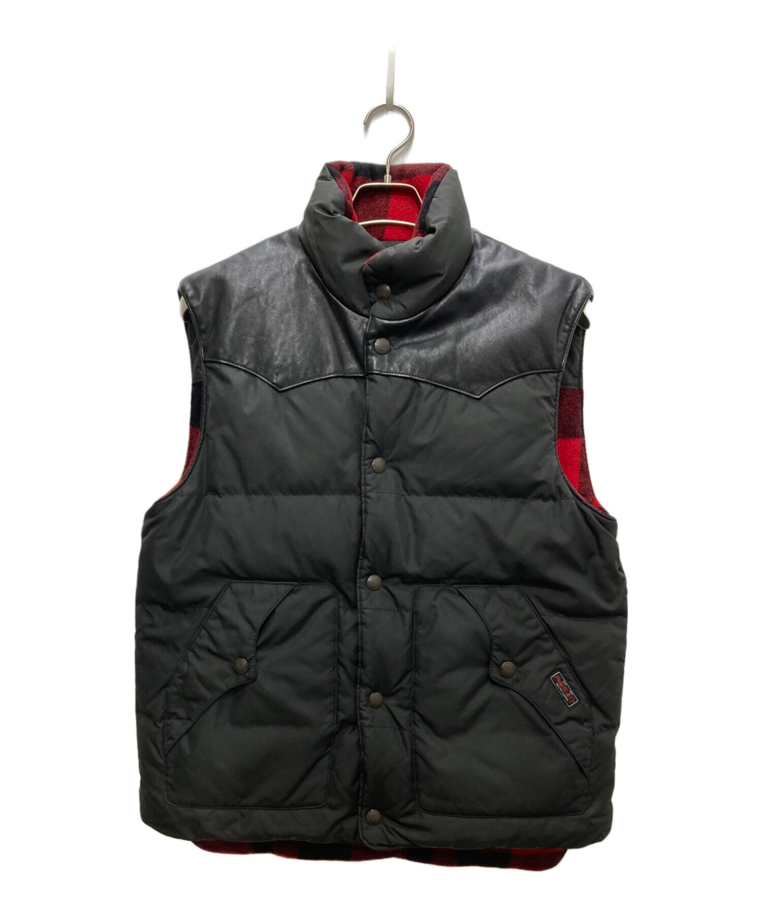 【入手困難】ラルフローレン　リバーシブル　ダウンベスト　ラムレザー　ヘリンボーン 中古・古着通販】POLO RALPH LAUREN (ポロ・ラルフローレン) レザー