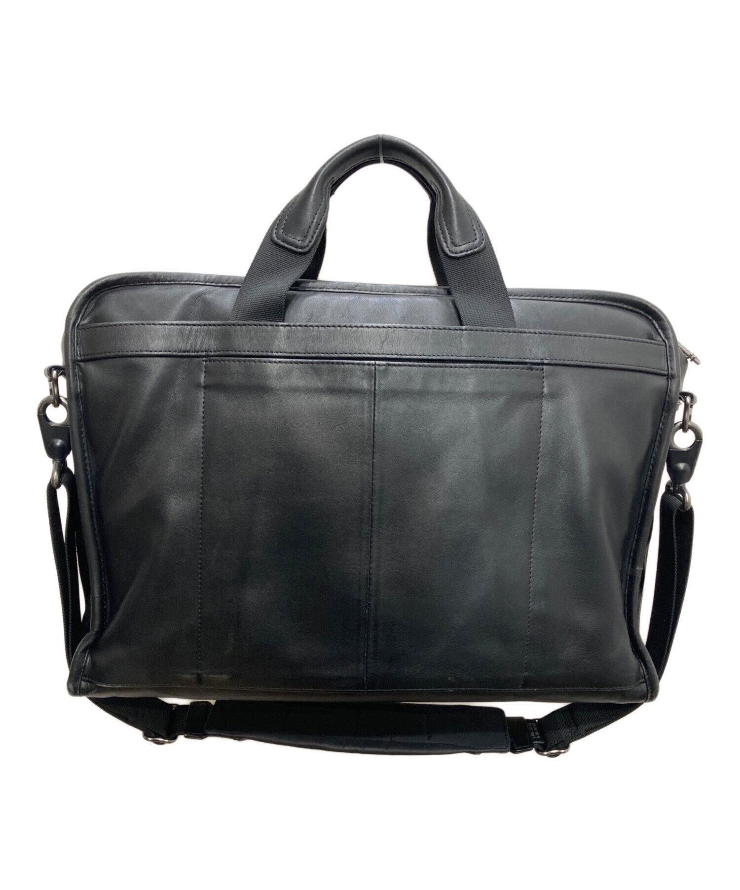 TUMIトゥミ ブリーフケース シルバー【未使用保管品・数量限定】 中古・古着通販】TUMI (トゥミ) レザーブリーフケース ブラック