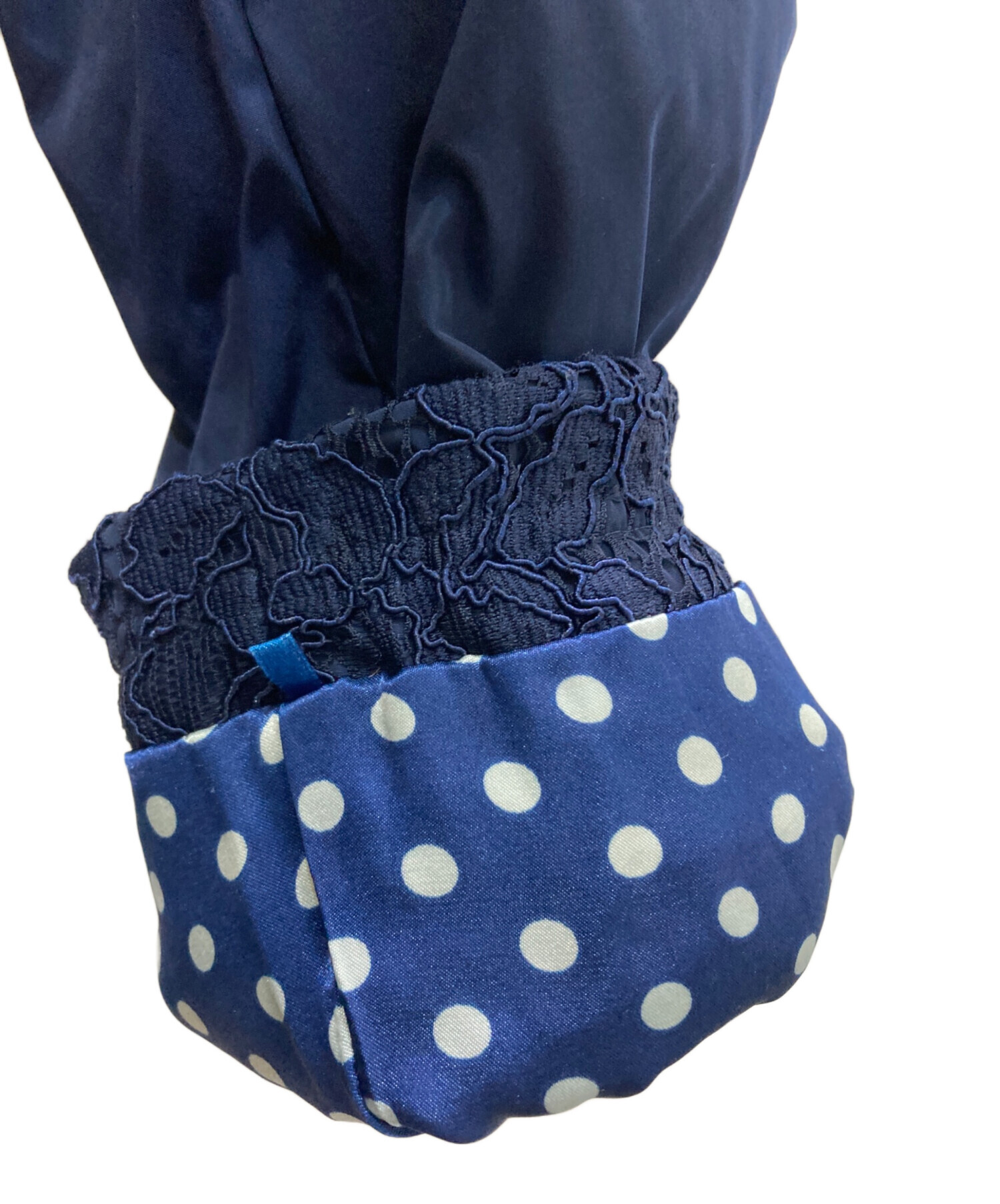 ◆美品◆　スーパービューティー　ロングダウンコート　女優襟　レース　濃紺　42 中古・古着通販】Super Beauty (スーパービューティ) 女優襟レース