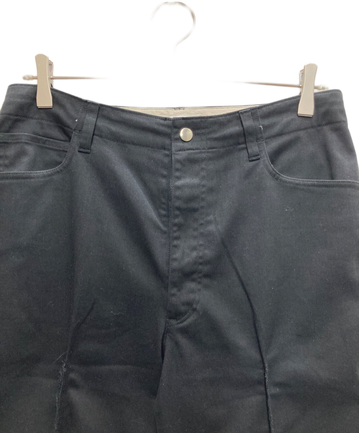 中古・古着通販】e.sen (イーセン) センタープリーツパンツ ブラック