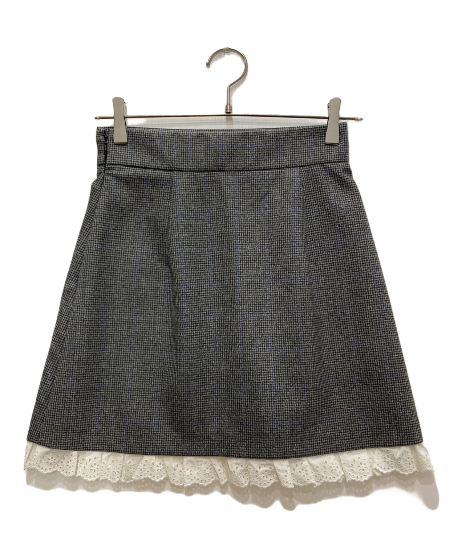 中古・古着通販】MIU MIU (ミュウミュウ) チェックミニスカート グレー