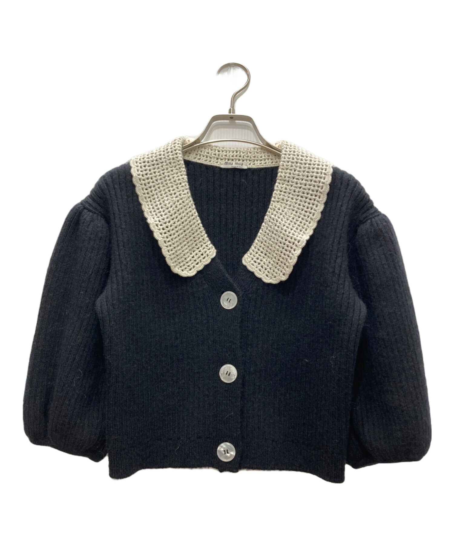 MIU MIU モヘア オープンフロント カーディガン 中古・古着通販】MIU MIU (ミュウミュウ) カシミヤ/モヘアニット