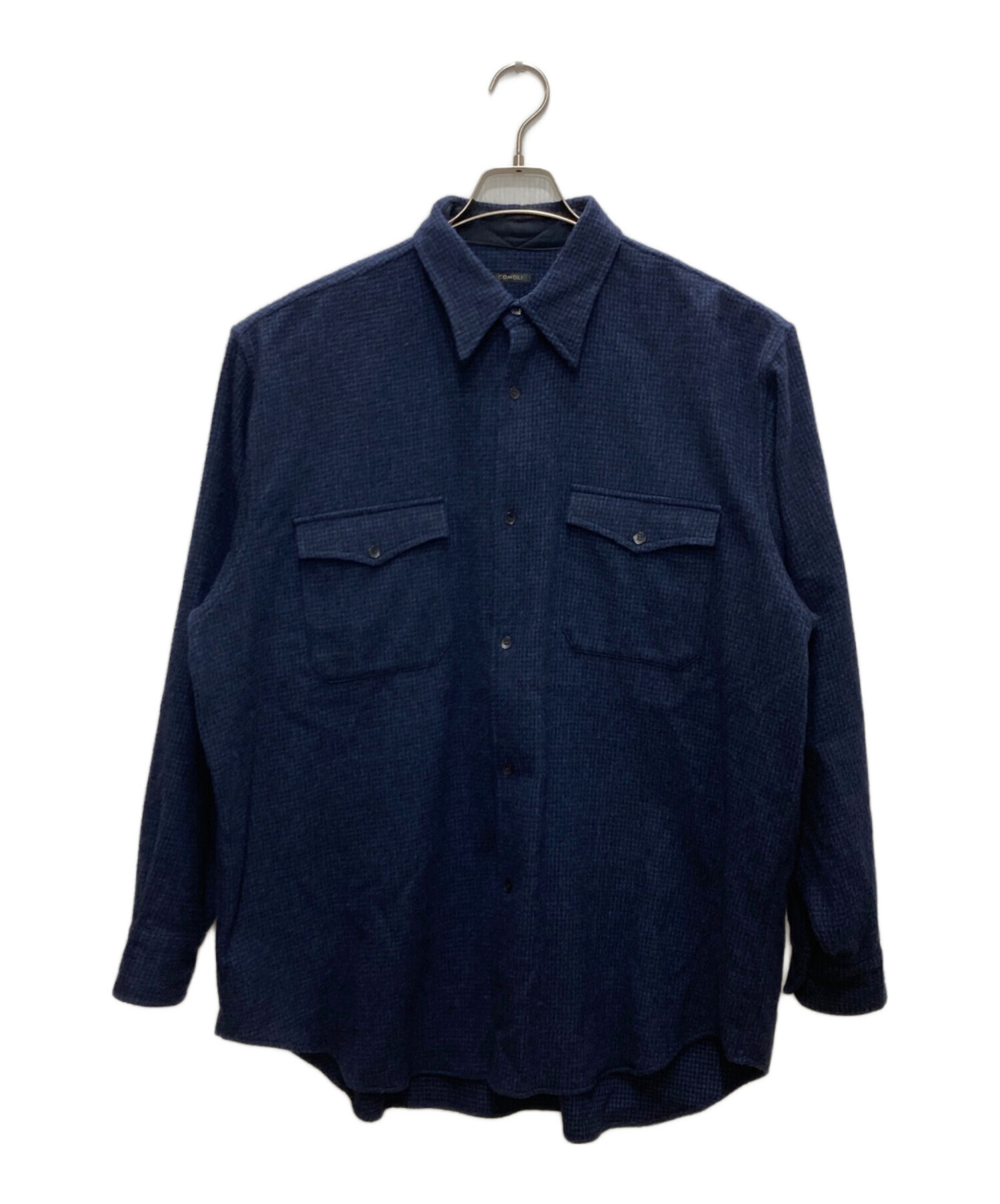 comoli ハウンドトゥースCPOシャツ 中古・古着通販】COMOLI (コモリ) W/CA ハウンドトゥース CPO ネイビー