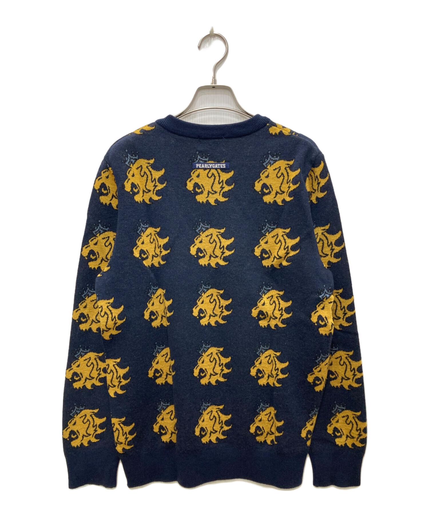 美品 パーリーゲイツ ニットセーター 5(L) PEARLY GATES 中古・古着通販】PEARLY GATES (パーリーゲイツ) 総柄ニット ネイビー