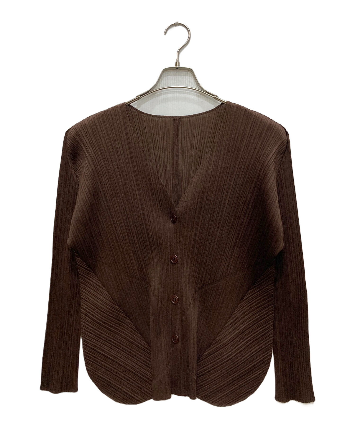 PLEATS PLEASE カーディガン サイズ3 中古・古着通販】PLEATS PLEASE (プリーツプリーズ) 変形カーディガン