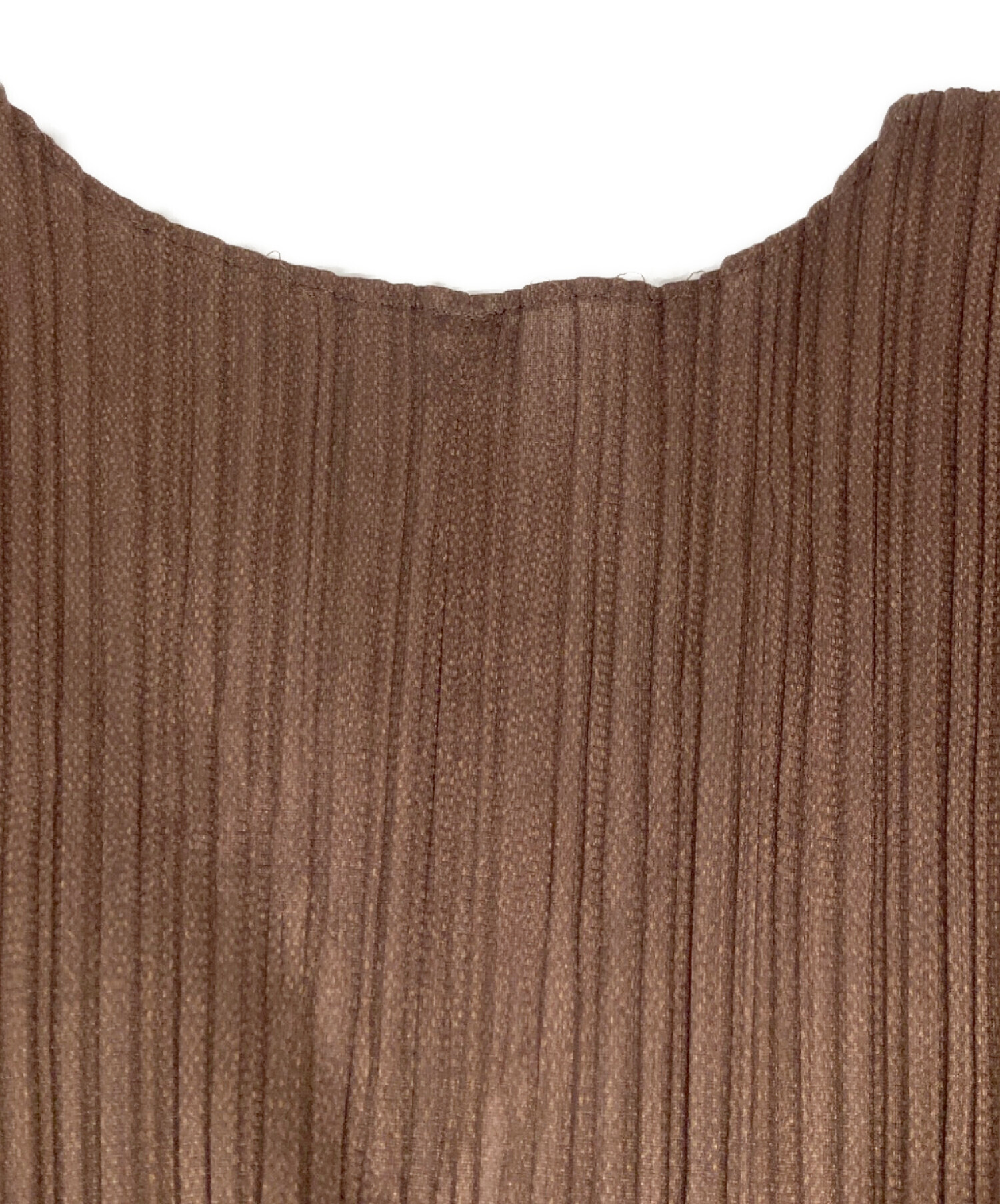 新品同様　PLEATS PLEASE トップス　ブラウン系　Uネック　サイズ3 中古・古着通販】PLEATS PLEASE (プリーツプリーズ) 変形カーディガン