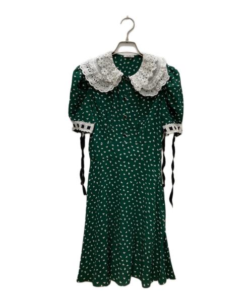 中古・古着通販】MIU MIU (ミュウミュウ) 総柄ワンピース グリーン