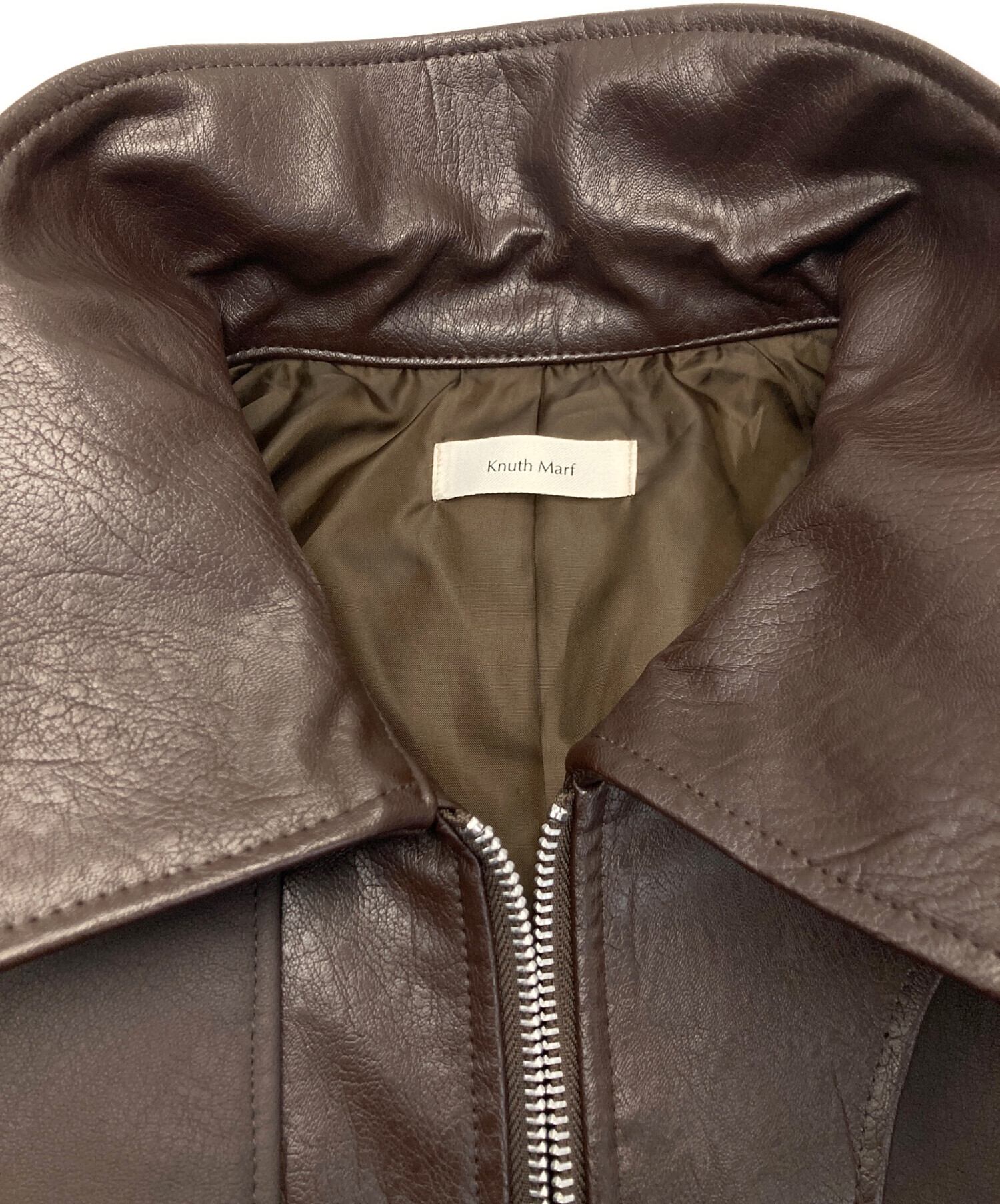 【新品未使用】knuthmarf レザージャケット ブラウン voluminous leather jacket(unisex)/brown | KNUTH MARF