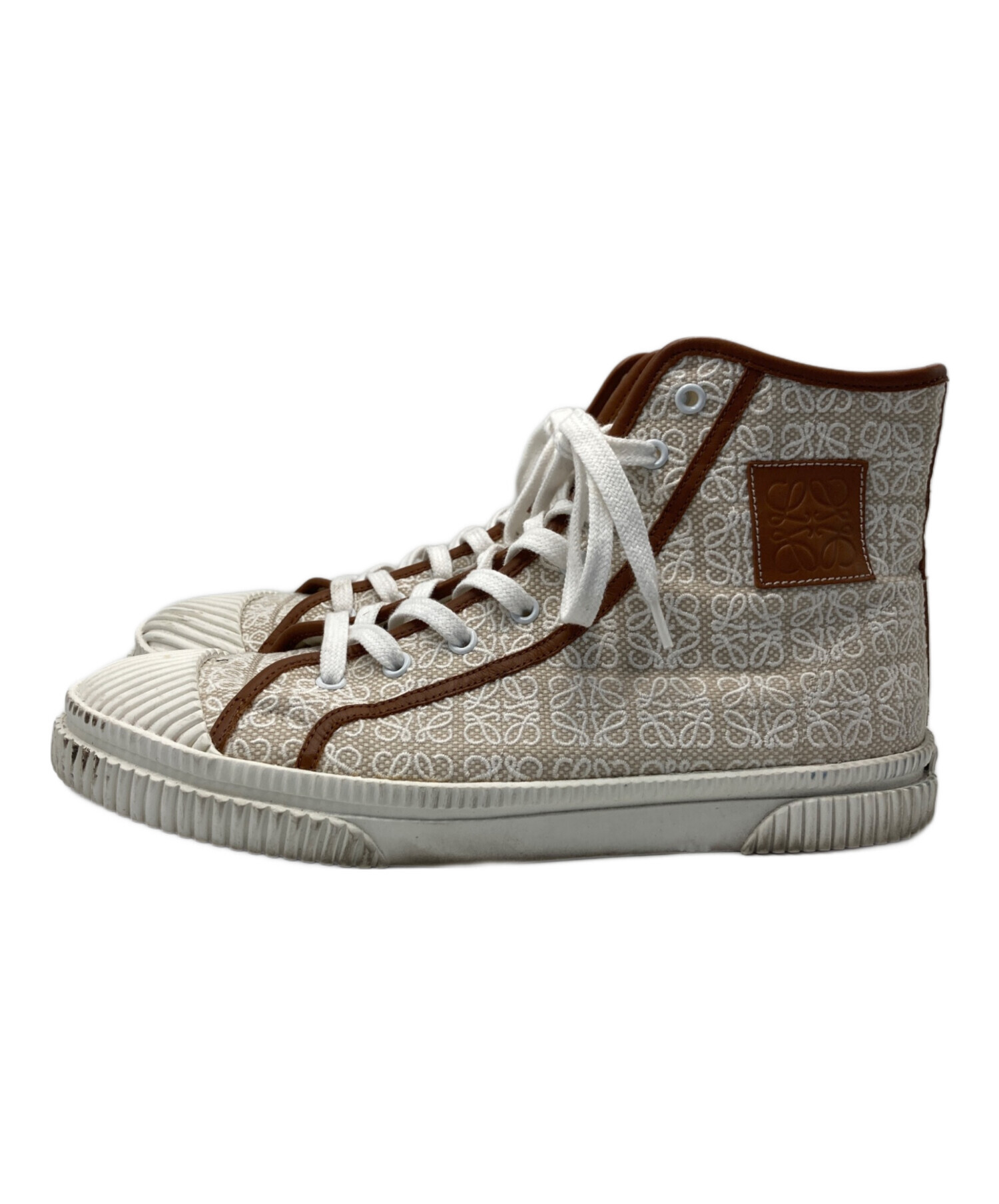 LOEWE ロエベスニーカー アナグラム ホワイト 42 中古・古着通販】LOEWE (ロエベ) アナグラム ハイカットスニーカー