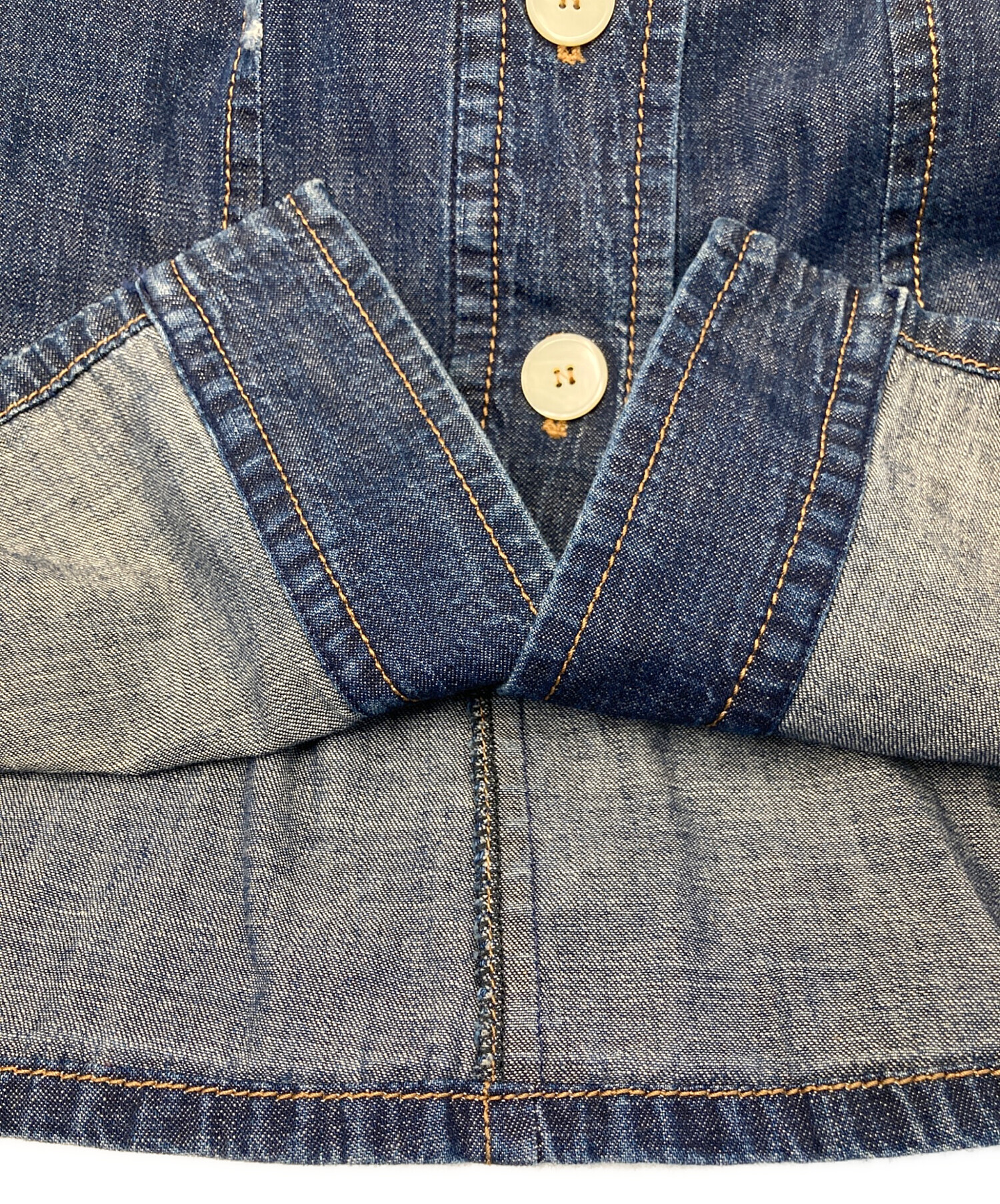 中古・古着通販】MIU MIU (ミュウミュウ) ダメージ加工デニムフリル