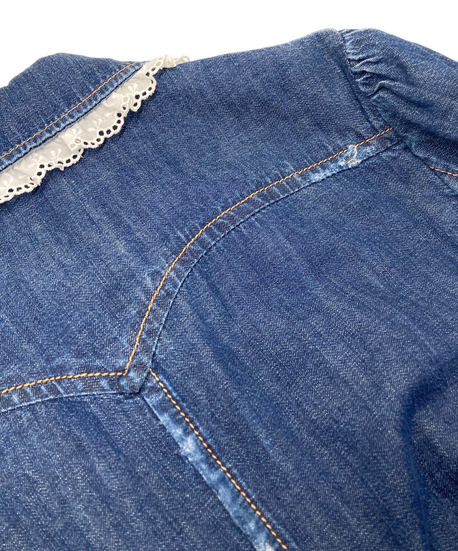 中古・古着通販】MIU MIU (ミュウミュウ) ダメージ加工デニムフリル