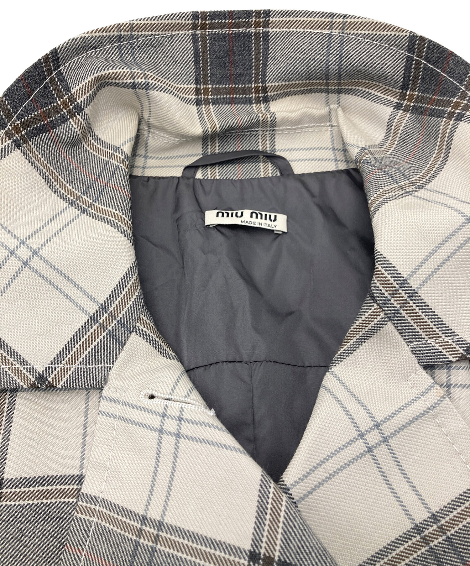 中古・古着通販】MIU MIU (ミュウミュウ) チェックトレンチコート