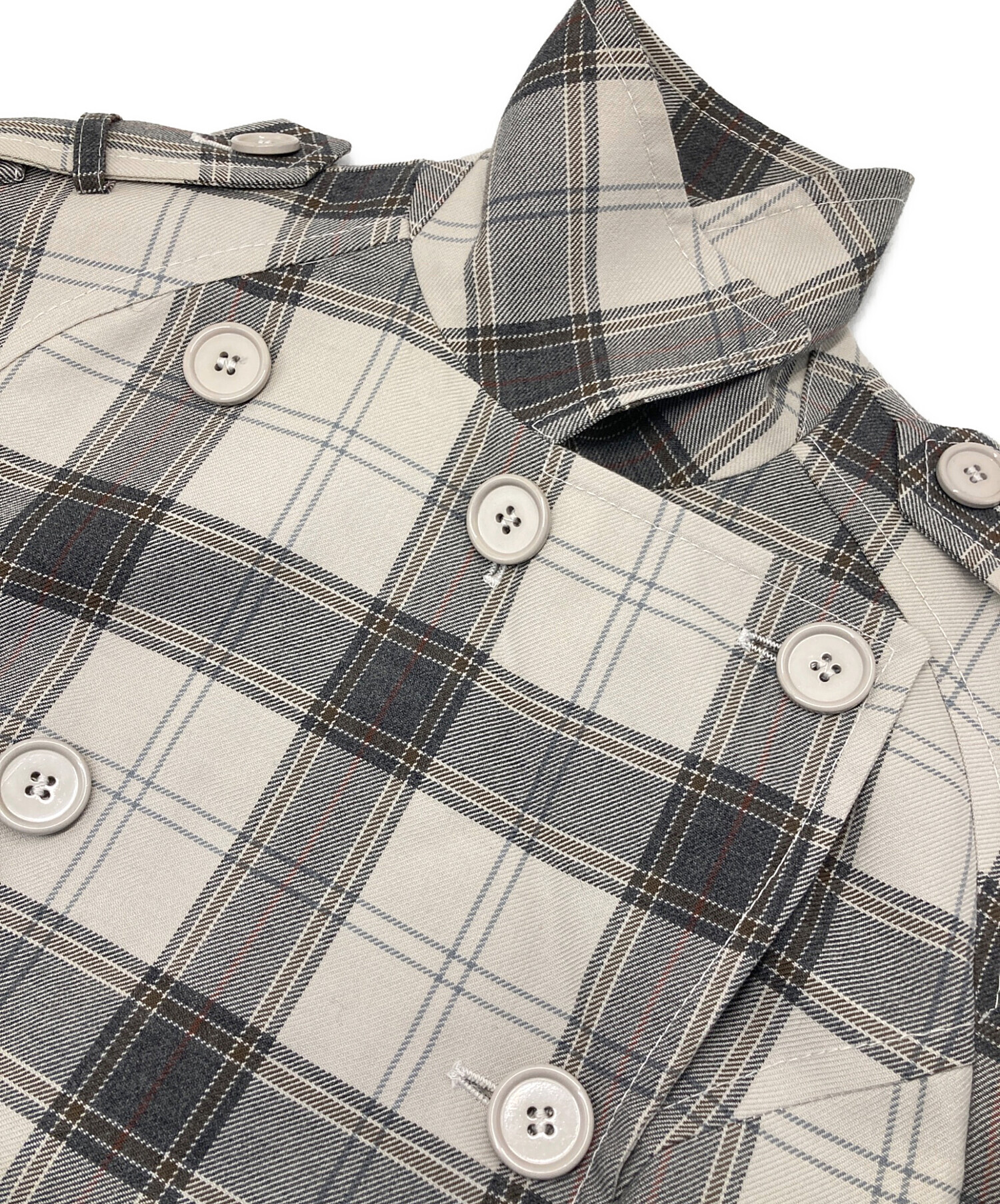 中古・古着通販】MIU MIU (ミュウミュウ) チェックトレンチコート