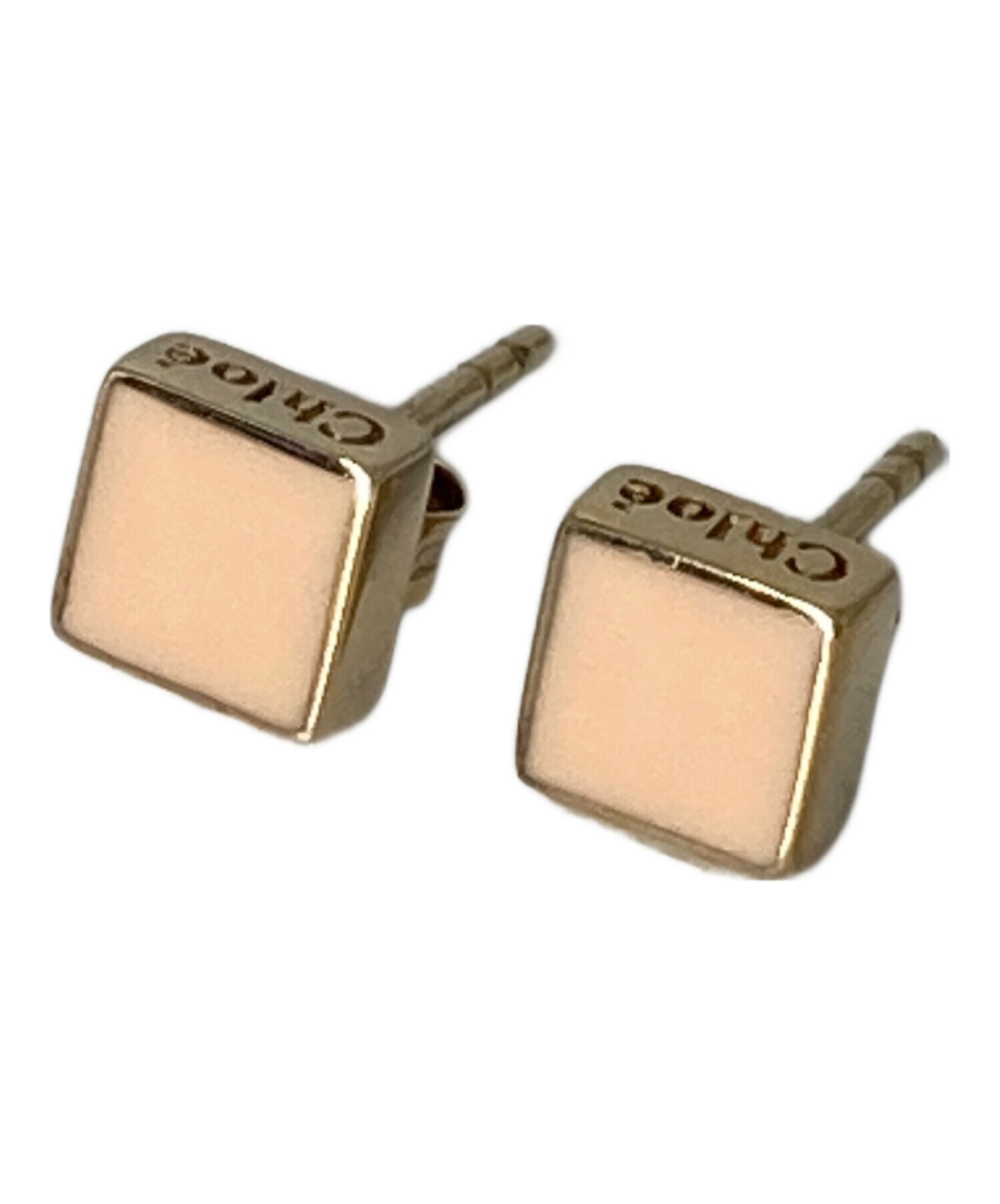 中古・古着通販】Chloe (クロエ) スクエアキューブピアス ゴールド