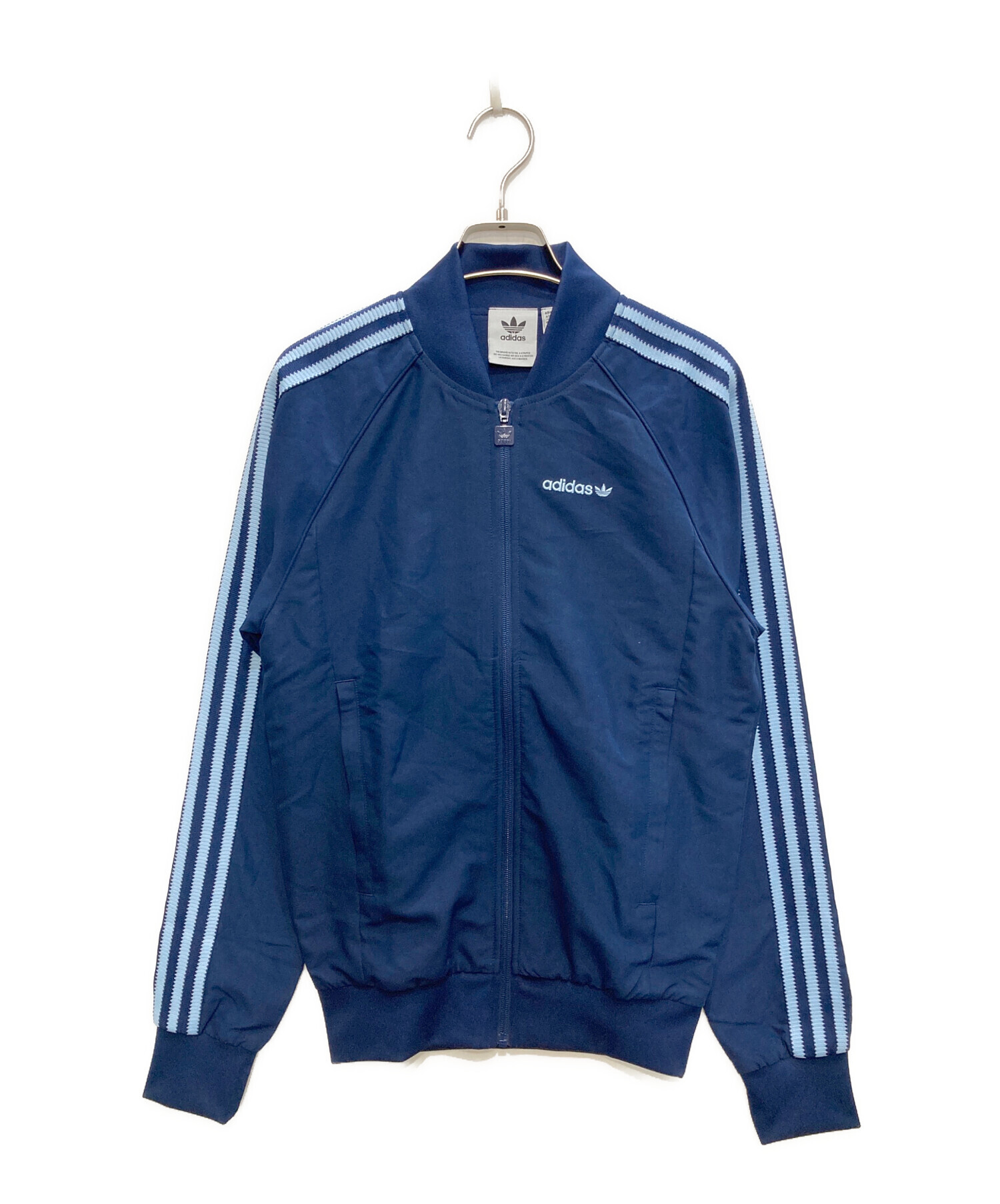 中古・古着通販】adidas (アディダス) サイドラインブルゾン ネイビー
