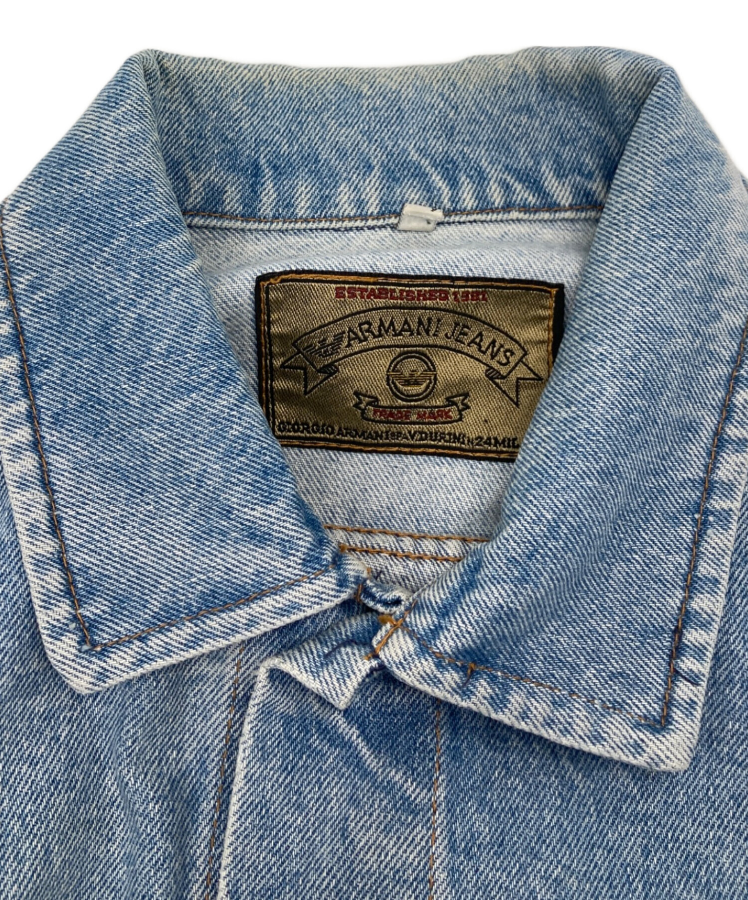 ★ARMANI JEANS ヴィンテージ デニムジャケット  裏地付 イタリー製 90s ARMANI JEANS Leather Jacket | VOSTOK