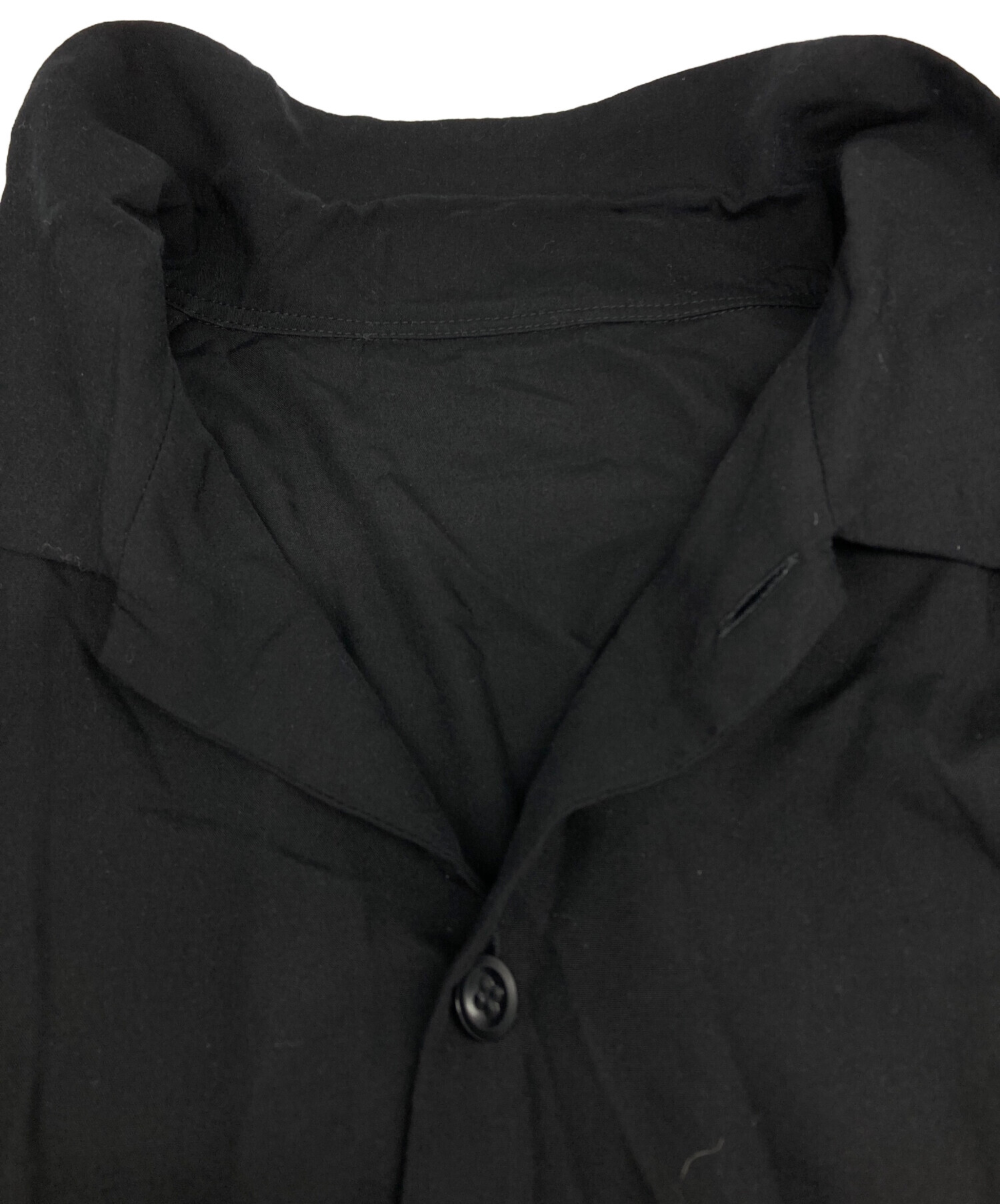 ワイズ アシンメトリー シャツ ワンピース ブラック テンセル ワイズ アシンメトリー シャツ ワンピース ブラック テンセル