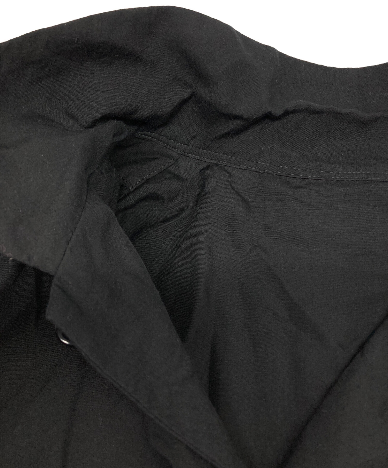 ワイズ アシンメトリー シャツ ワンピース ブラック テンセル 中古・古着通販】Y's (ワイズ) テンセルシャツワンピース ブラック