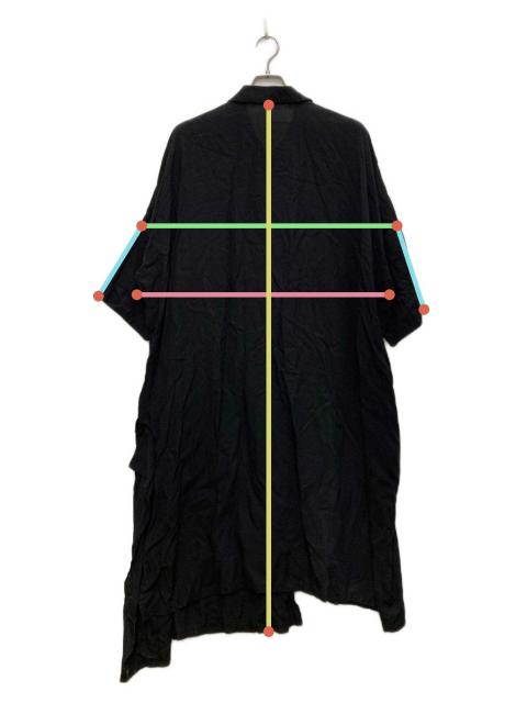 ワイズ アシンメトリー シャツ ワンピース ブラック テンセル ワイズ アシンメトリー シャツ ワンピース ブラック テンセル