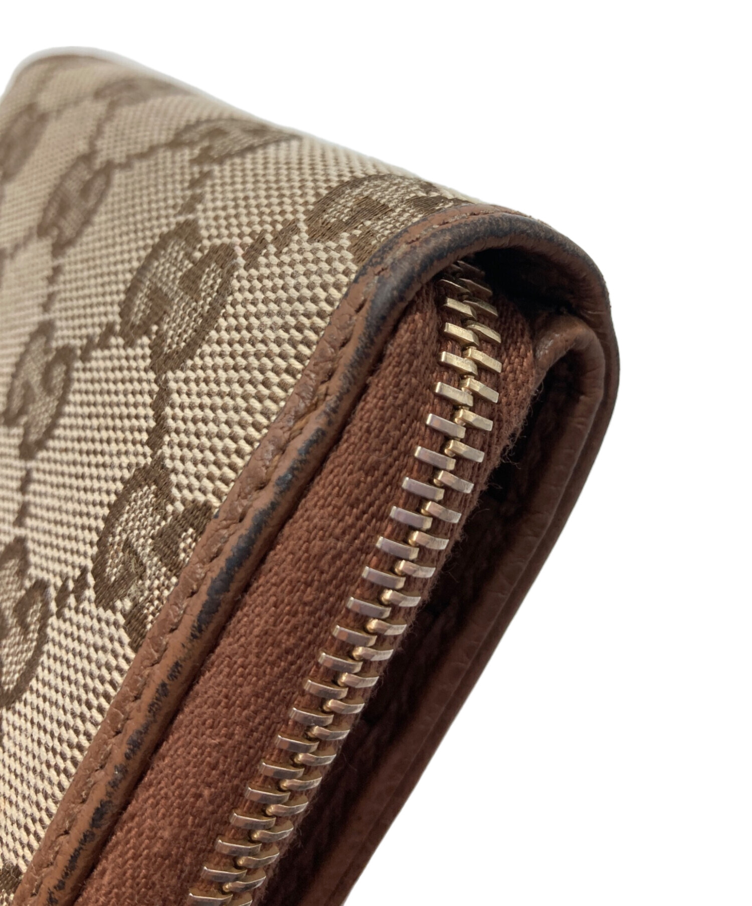 中古・古着通販】GUCCI (グッチ) GGキャンバスミニウォレット ベージュ