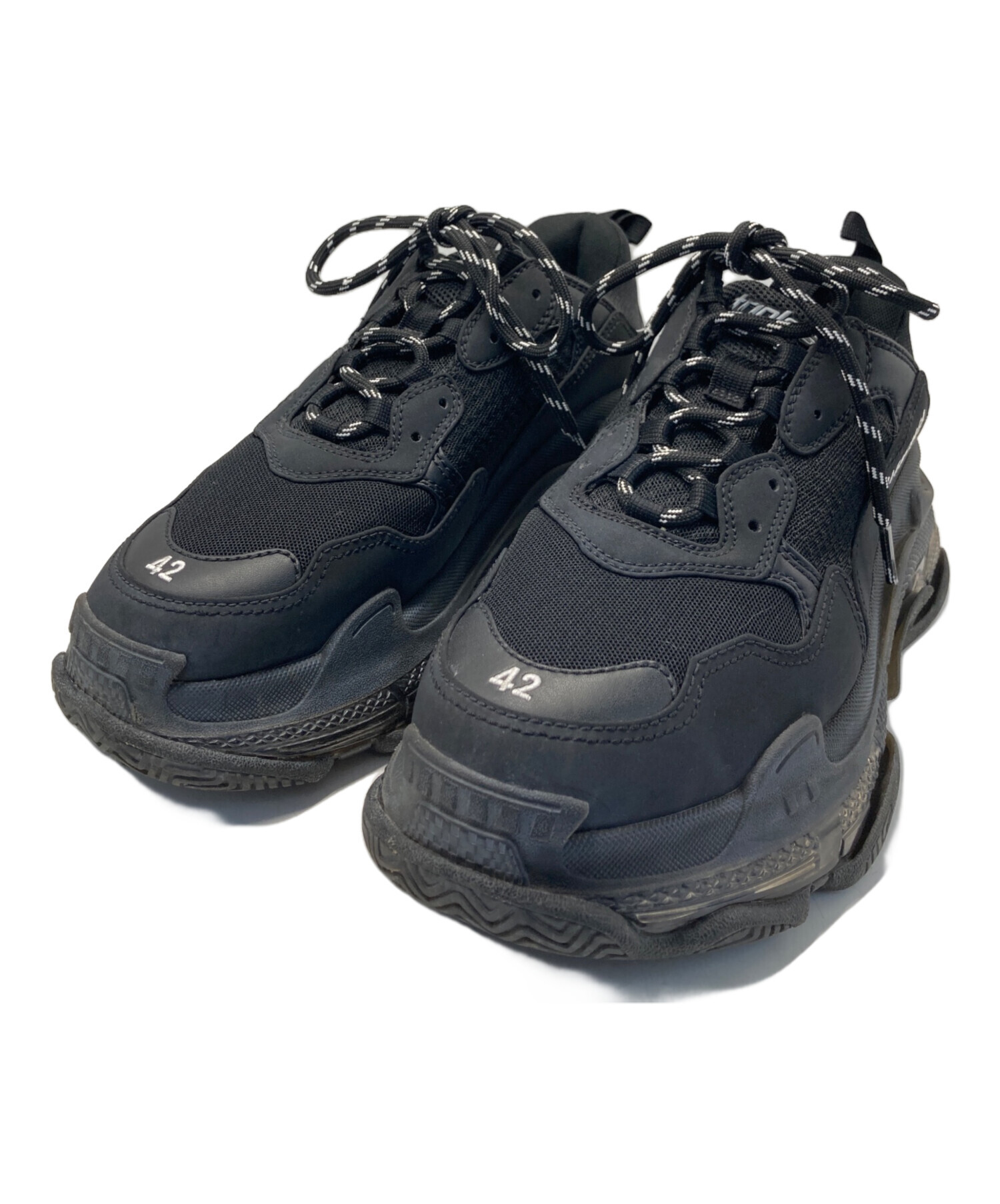 【美品】BALENCIAGA トリプルS 43 クリアソールブラック 中古・古着通販】BALENCIAGA (バレンシアガ) Triple S CLEAR SOLE