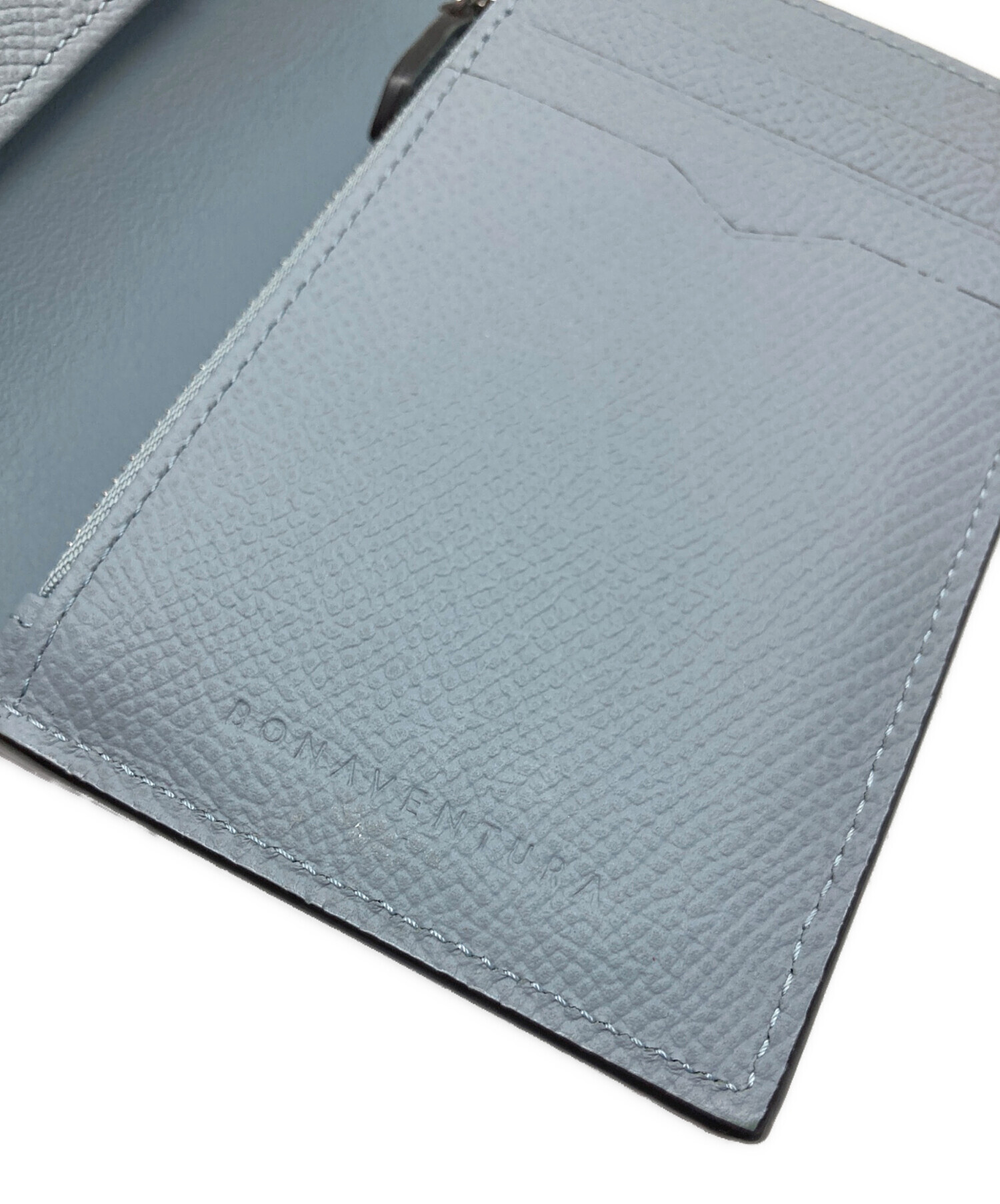 BONAVENTURA 二つ折り財布 ブルー 中古・古着通販】BONAVENTURA (ボナベンチュラ) シュリンクレザー 2