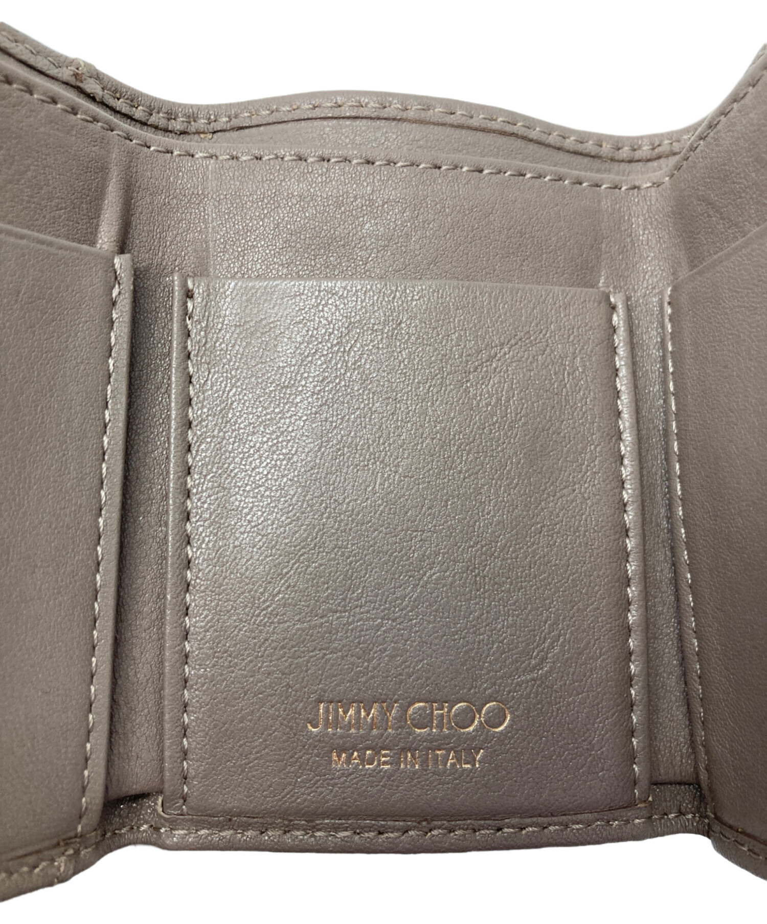 中古・古着通販】JIMMY CHOO (ジミーチュウ) 3つ折り財布 ベージュ 