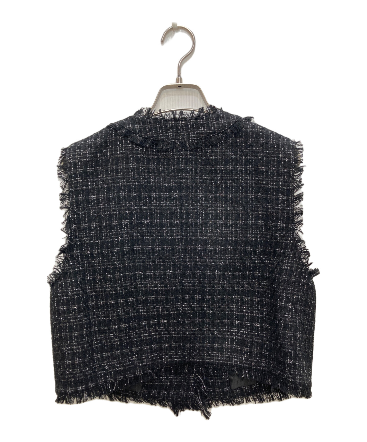 中古・古着通販】CADUNE (カデュネ) ツイードジレベスト ブラック