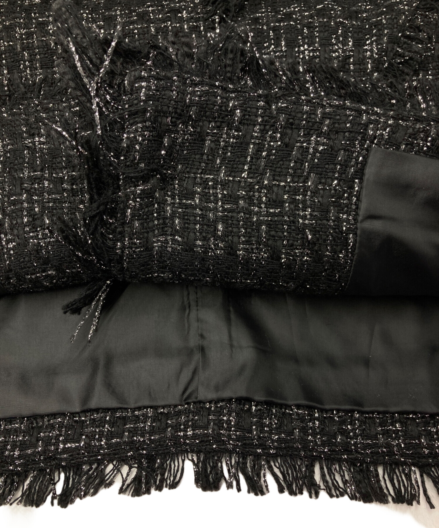 中古・古着通販】CADUNE (カデュネ) ツイードジレベスト ブラック