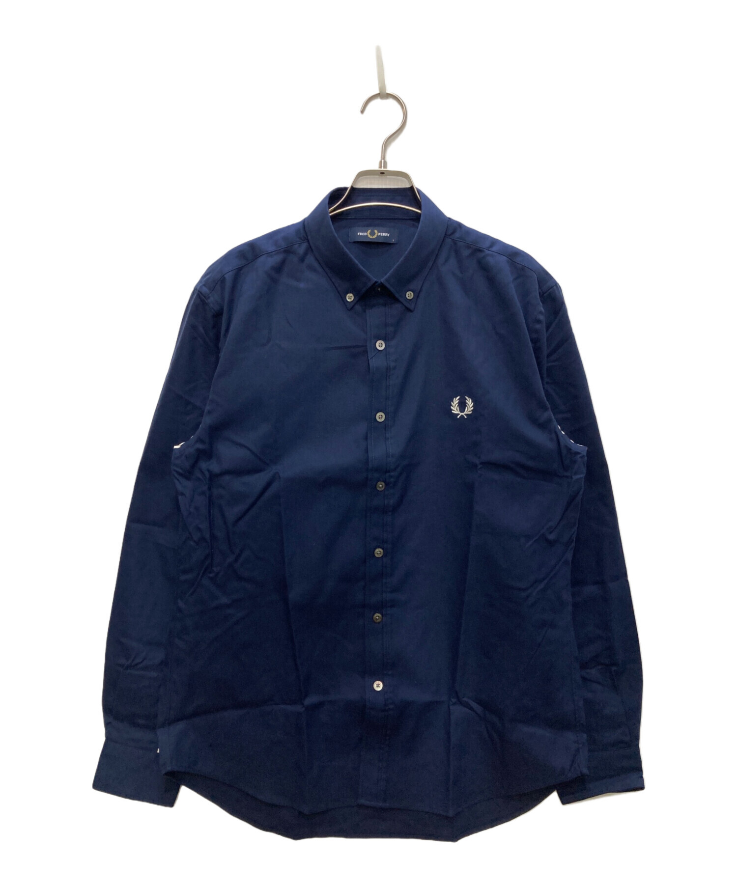中古・古着通販】FRED PERRY (フレッドペリー) 長袖シャツ ネイビー 中古・古着通販】FRED PERRY (フレッドペリー) 長袖シャツ ネイビー
