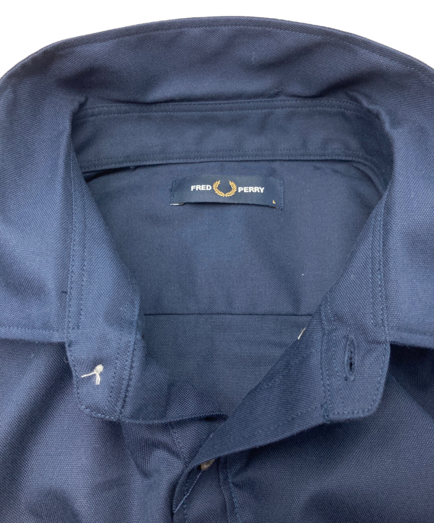 中古・古着通販】FRED PERRY (フレッドペリー) 長袖シャツ ネイビー 中古・古着通販】FRED PERRY (フレッドペリー) 長袖シャツ ネイビー