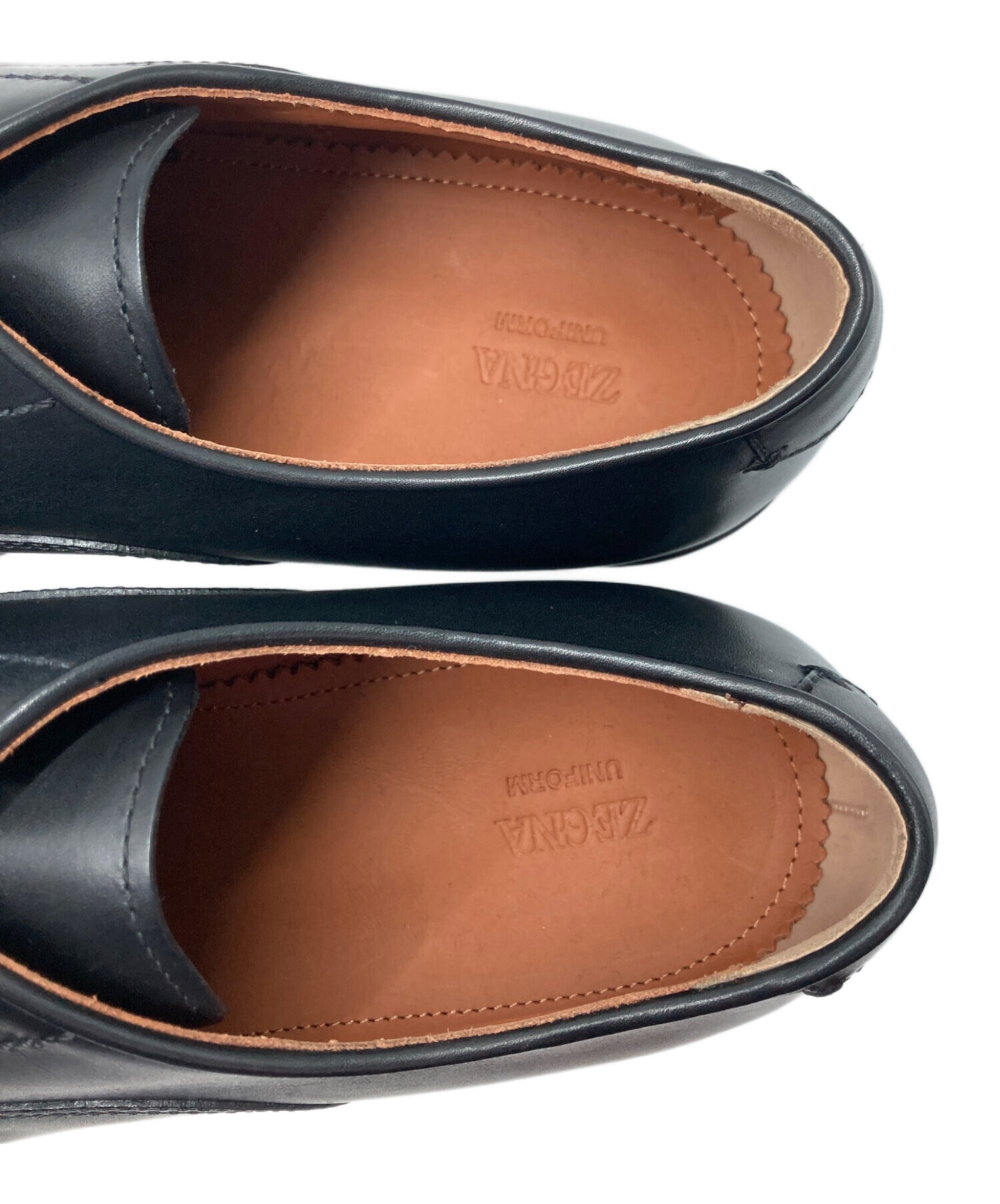 中古・古着通販】ZEGNA (ゼニア) レザーダービーシューズ ブラック