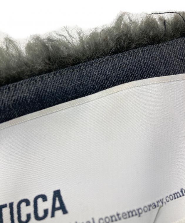 中古・古着通販】ticca (ティッカ) ウールファーロングコート グレー