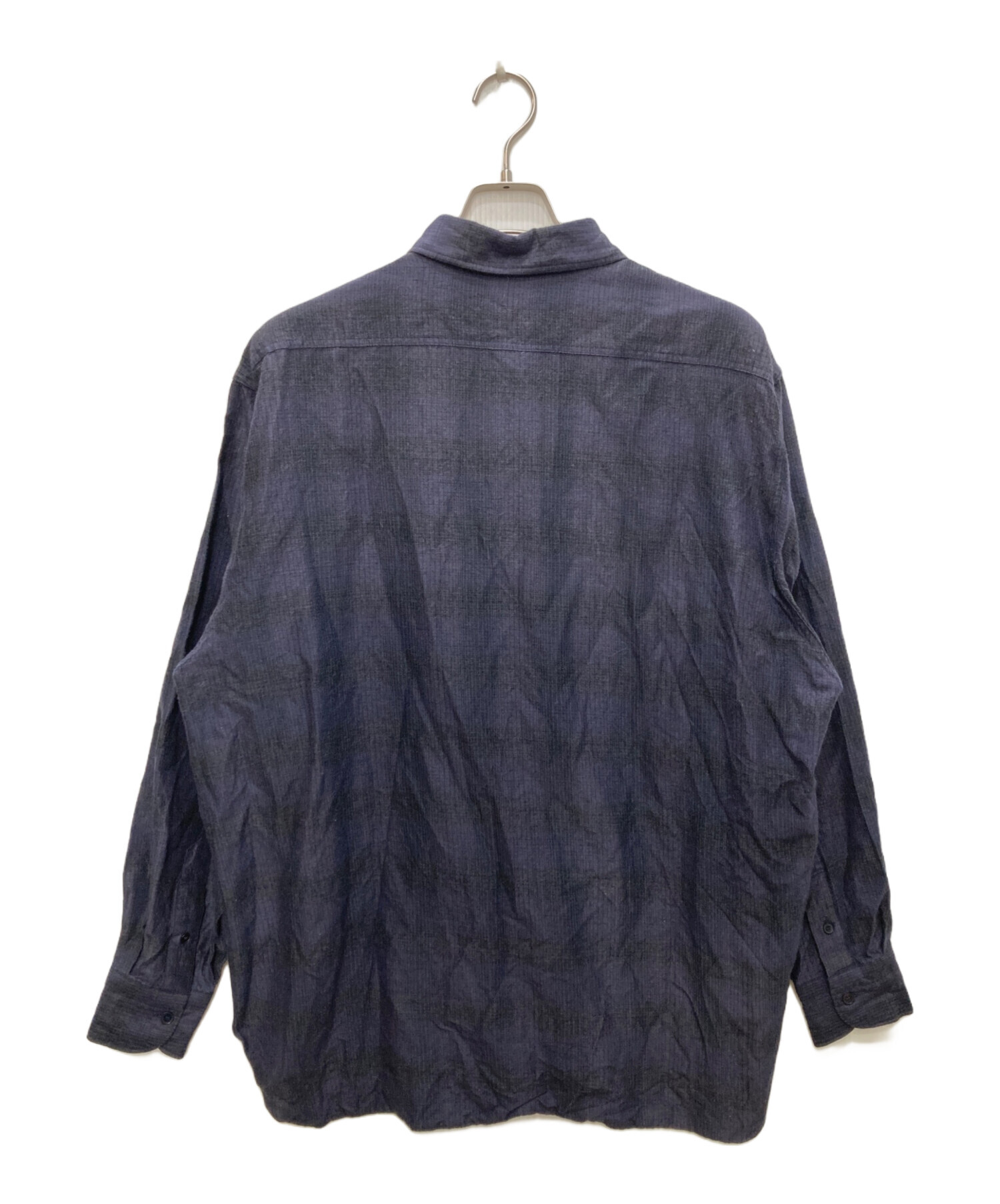 中古・古着通販】COMOLI (コモリ) ウールシルクワークシャツ ネイビー
